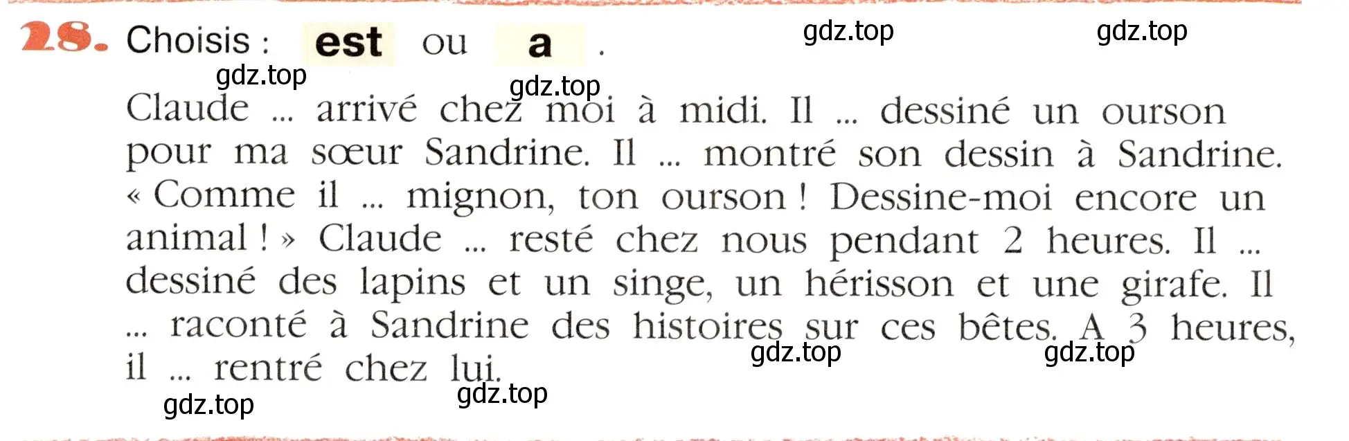 Условие номер 28 (страница 39) гдз по французскому языку 5 класс Береговская, Белосельская, учебник 2 часть