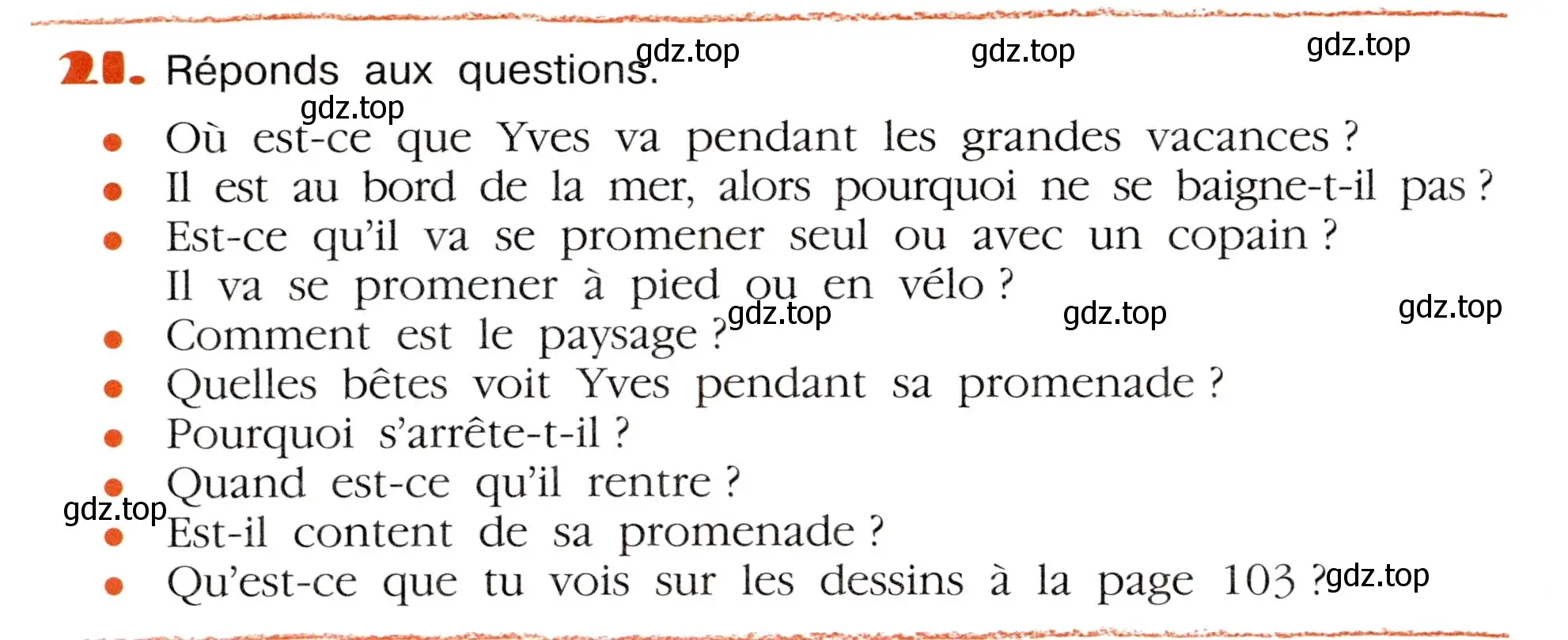 Условие номер 21 (страница 104) гдз по французскому языку 5 класс Береговская, Белосельская, учебник 2 часть