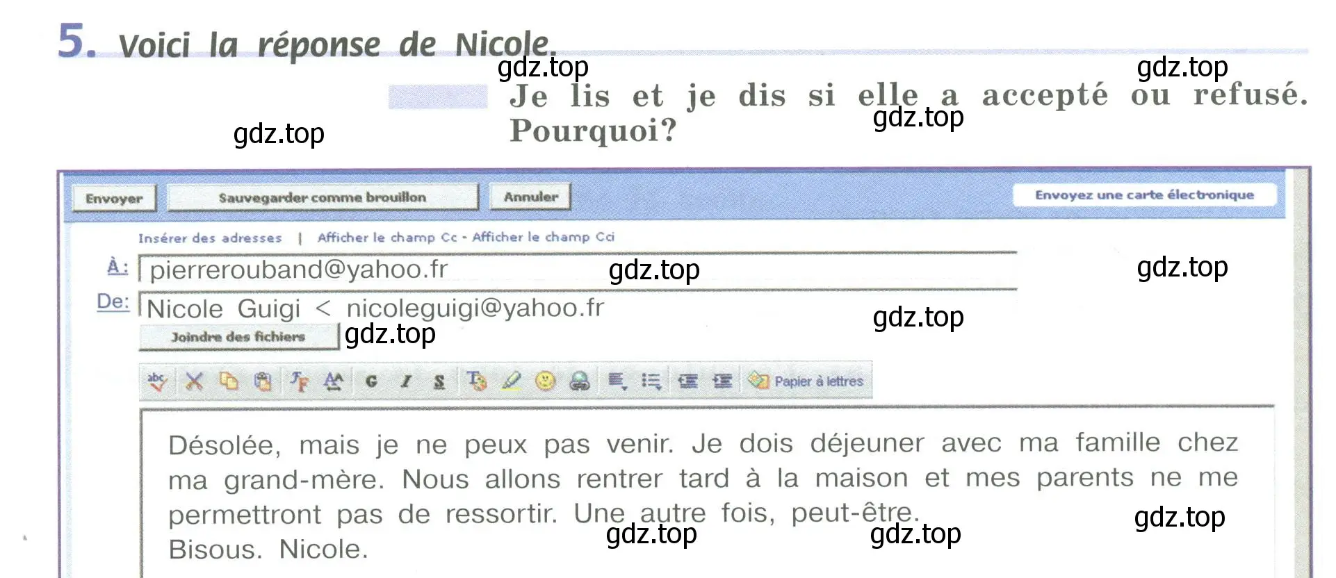 Условие номер 5 (страница 68) гдз по французскому языку 6 класс Кулигина, Щепилова, учебник