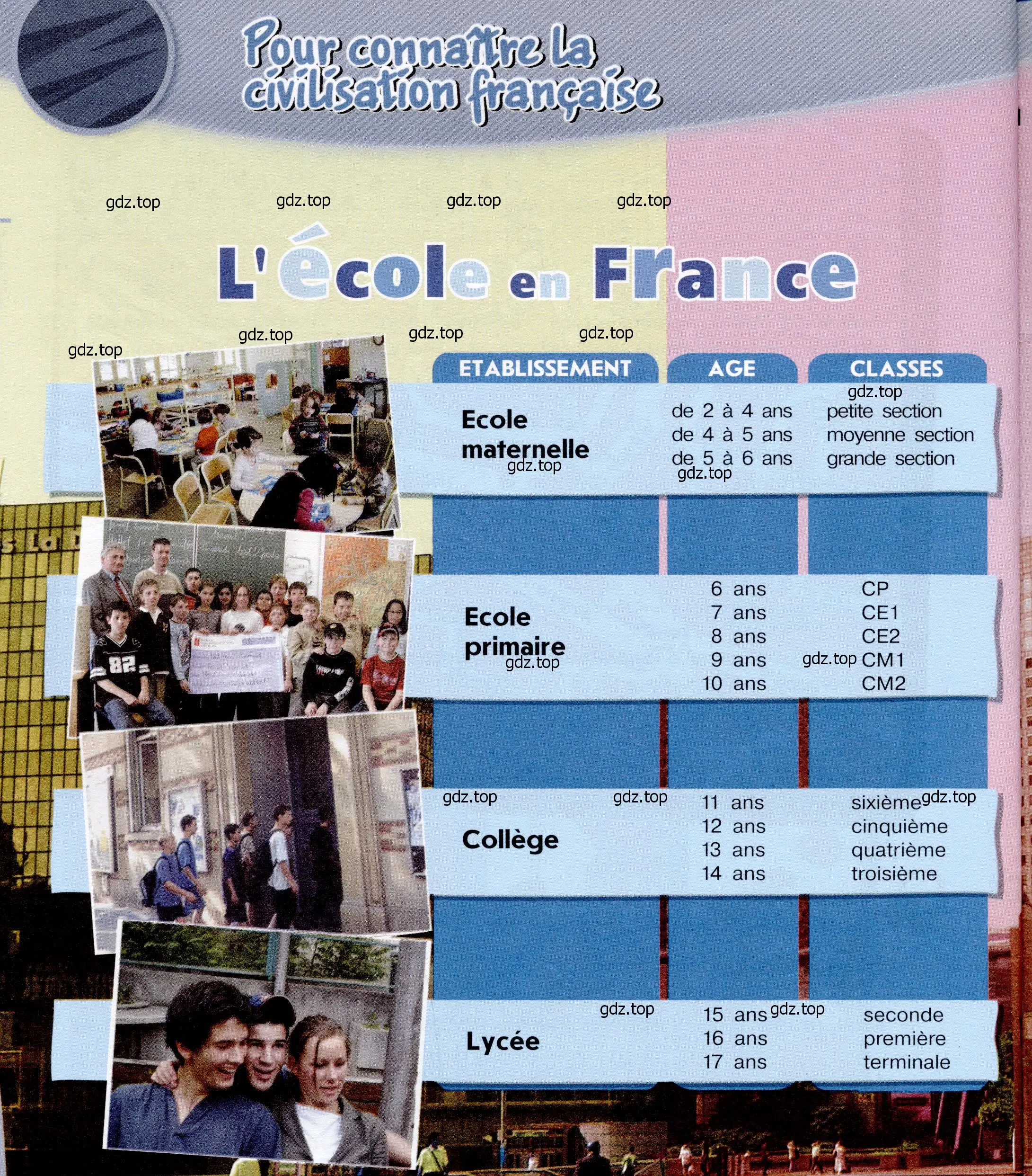 Условие  L'école en France (страница 16) гдз по французскому языку 6 класс Селиванова, Шашурина, учебник 1 часть