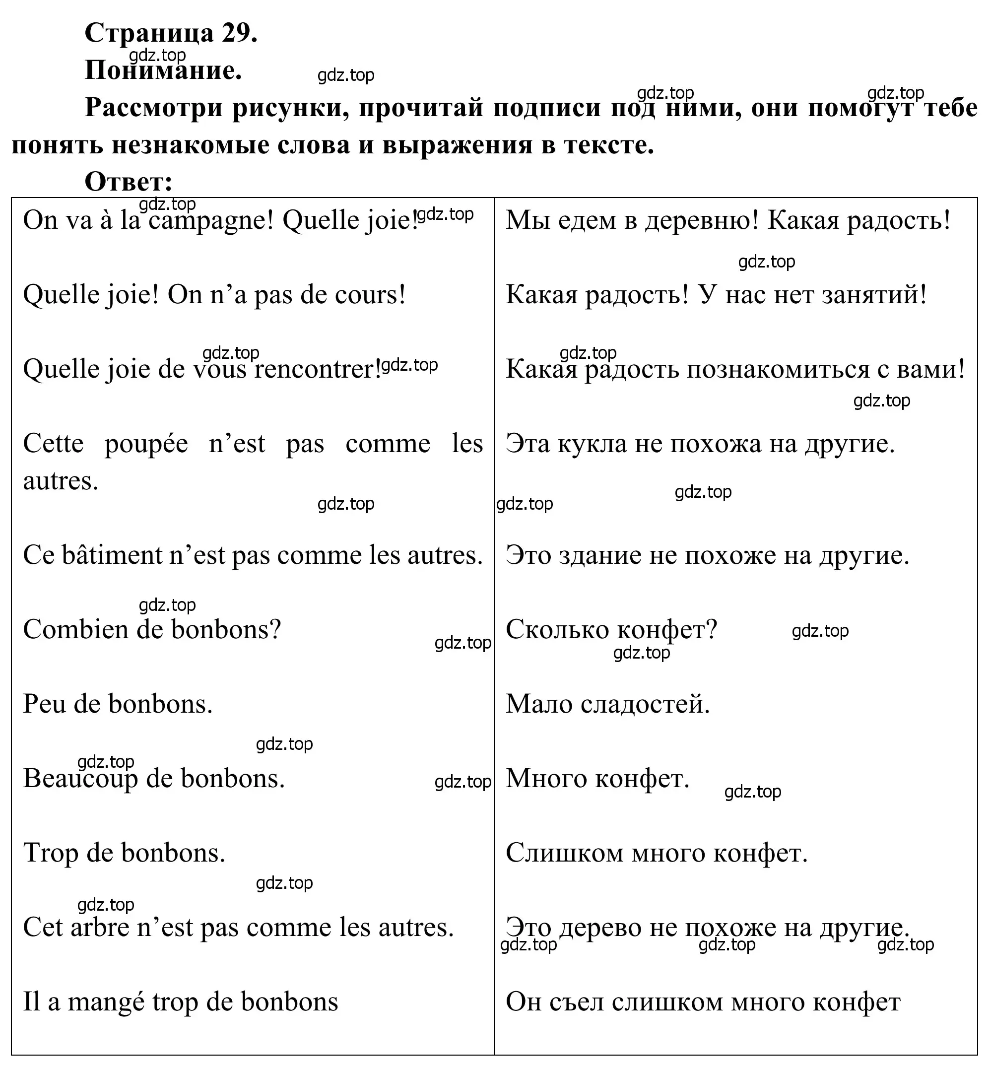 Решение номер 4 (страница 29) гдз по французскому языку 6 класс Селиванова, Шашурина, учебник 1 часть