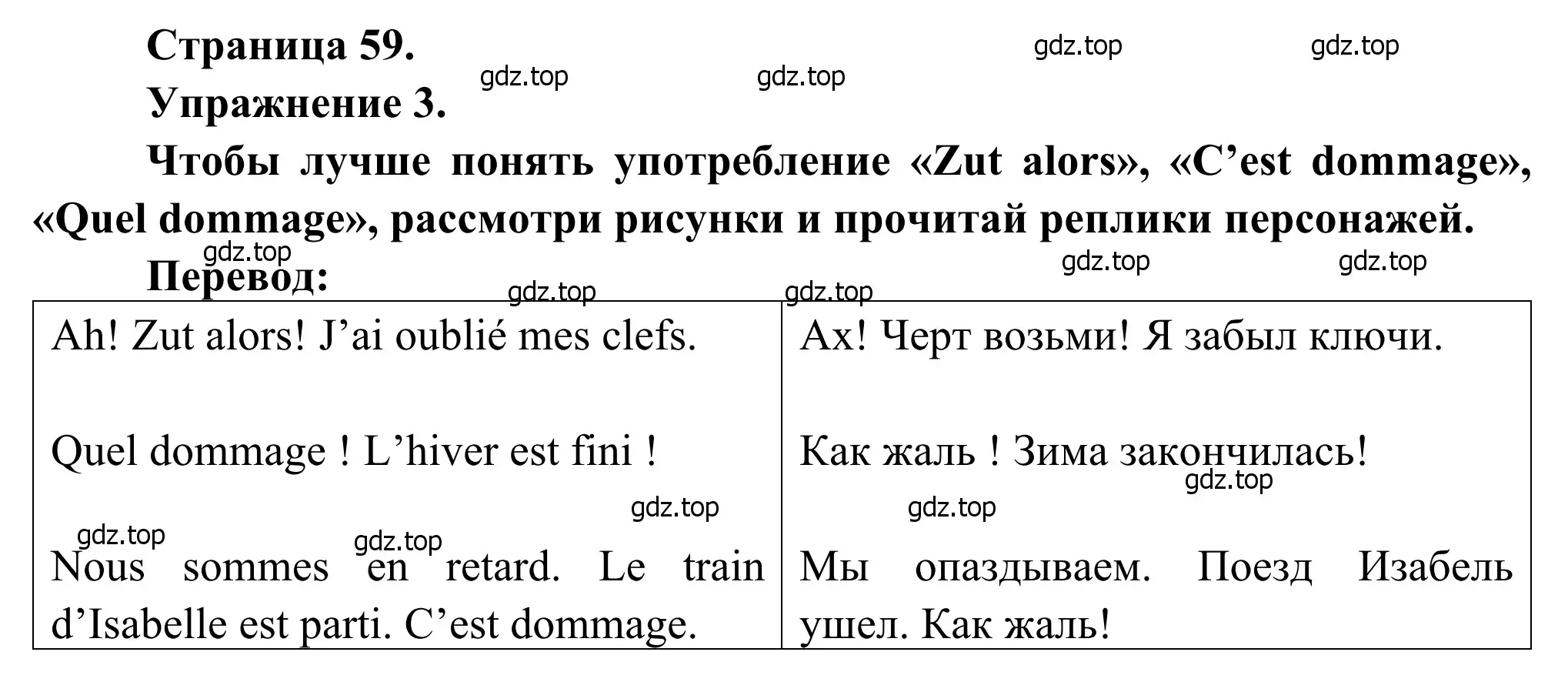 Решение номер 3 (страница 59) гдз по французскому языку 6 класс Селиванова, Шашурина, учебник 1 часть