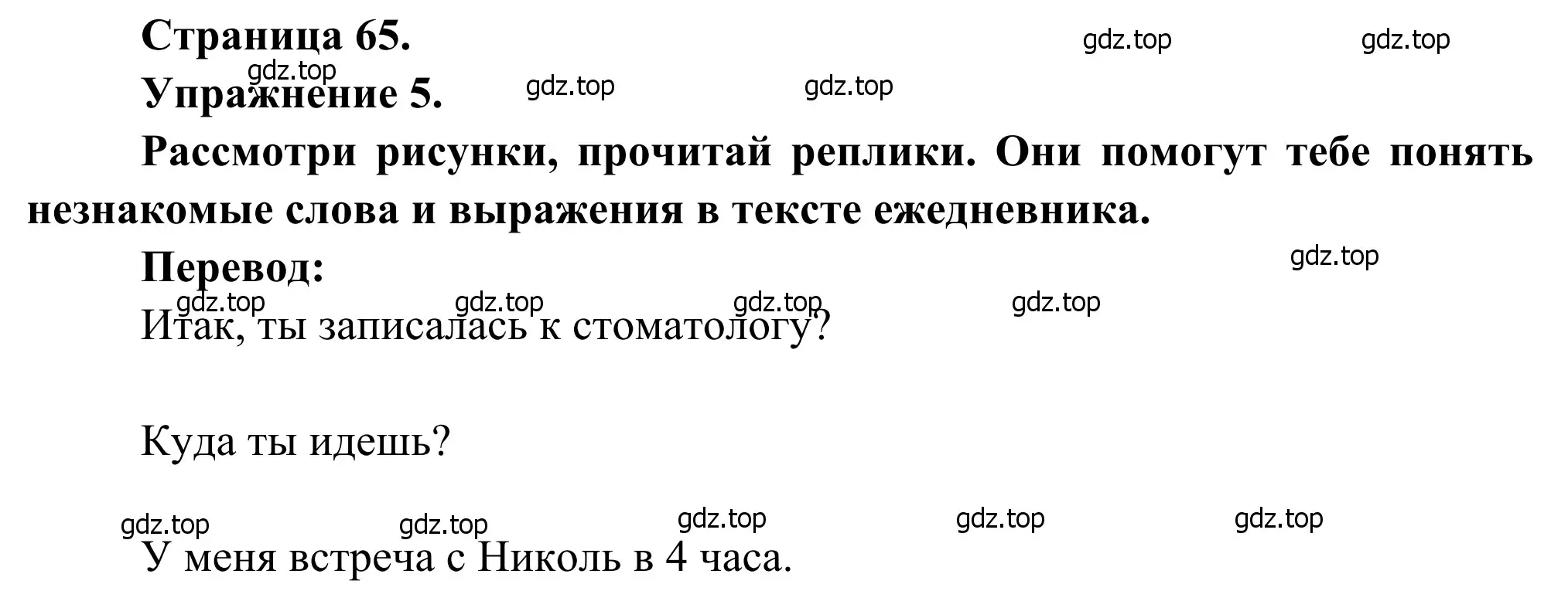 Решение номер 5 (страница 65) гдз по французскому языку 6 класс Селиванова, Шашурина, учебник 1 часть