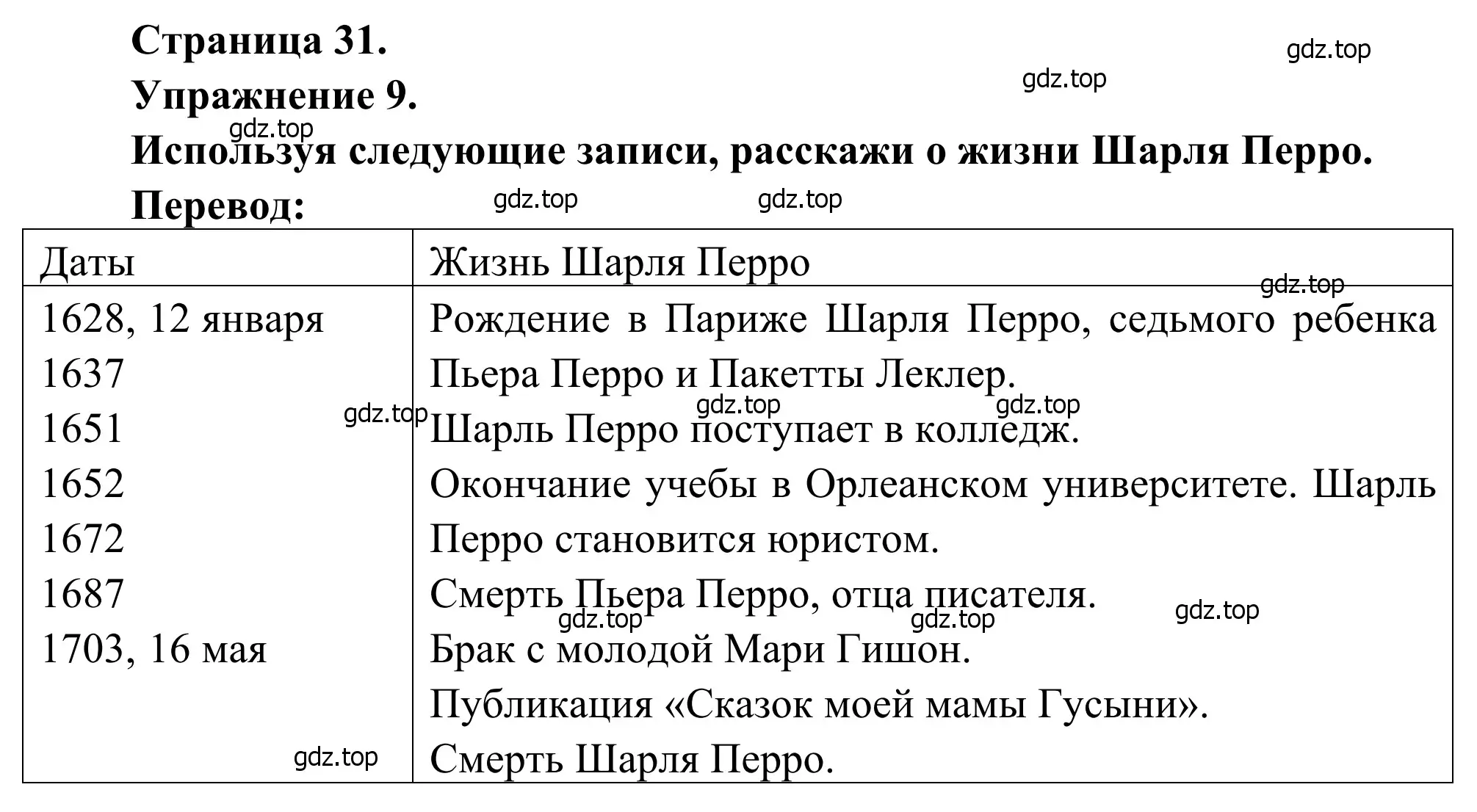 Решение номер 9 (страница 31) гдз по французскому языку 6 класс Селиванова, Шашурина, учебник 2 часть