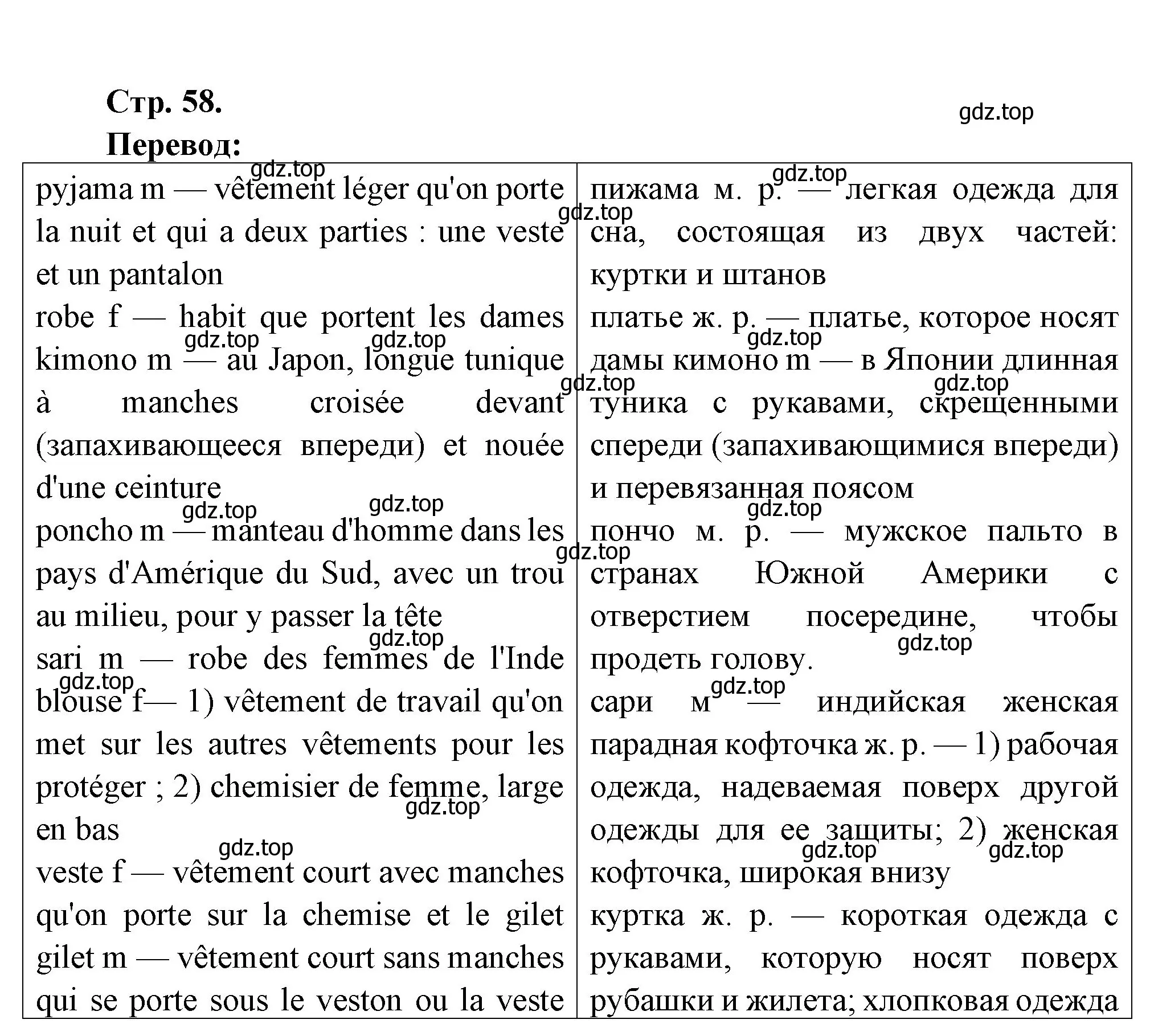 Решение Страница 58-59 гдз по французскому языку 7 класс Селиванова, Шашурина, учебник