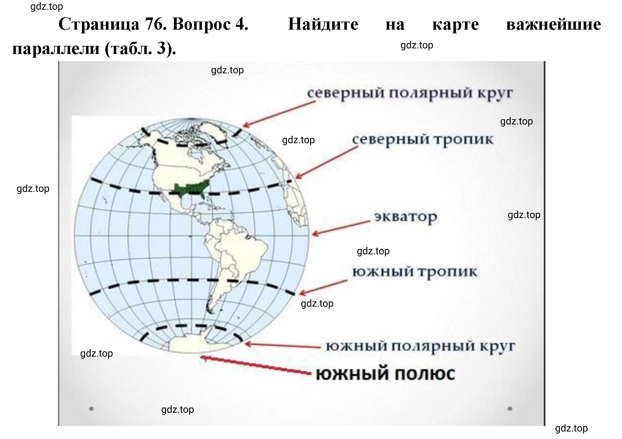 Решение номер 4 (страница 76) гдз по географии 5-6 класс Климанова, Климанов, учебник