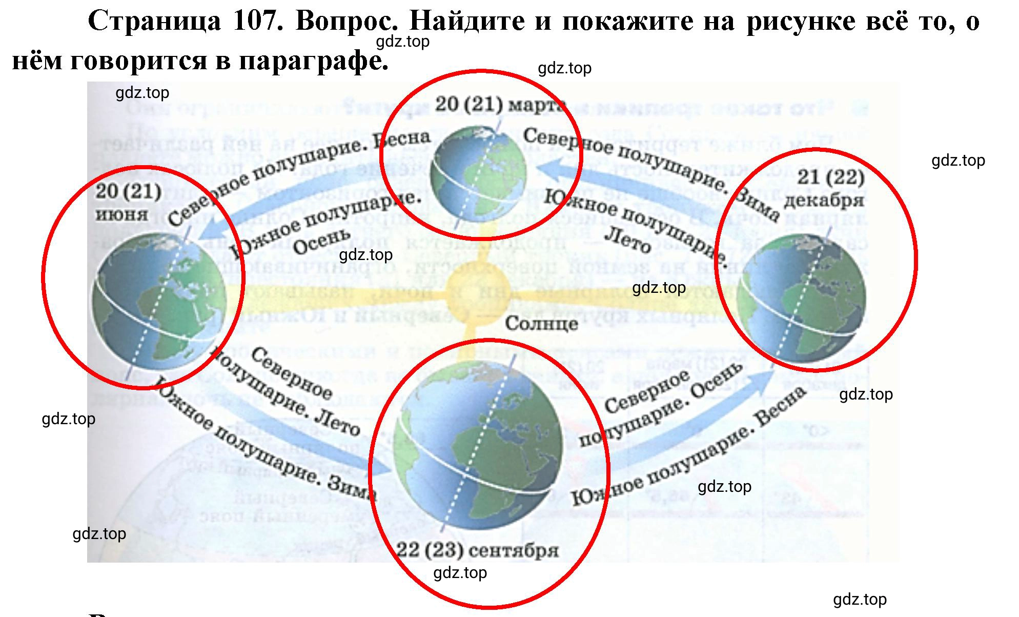 Решение номер 1 (страница 107) гдз по географии 5-6 класс Климанова, Климанов, учебник