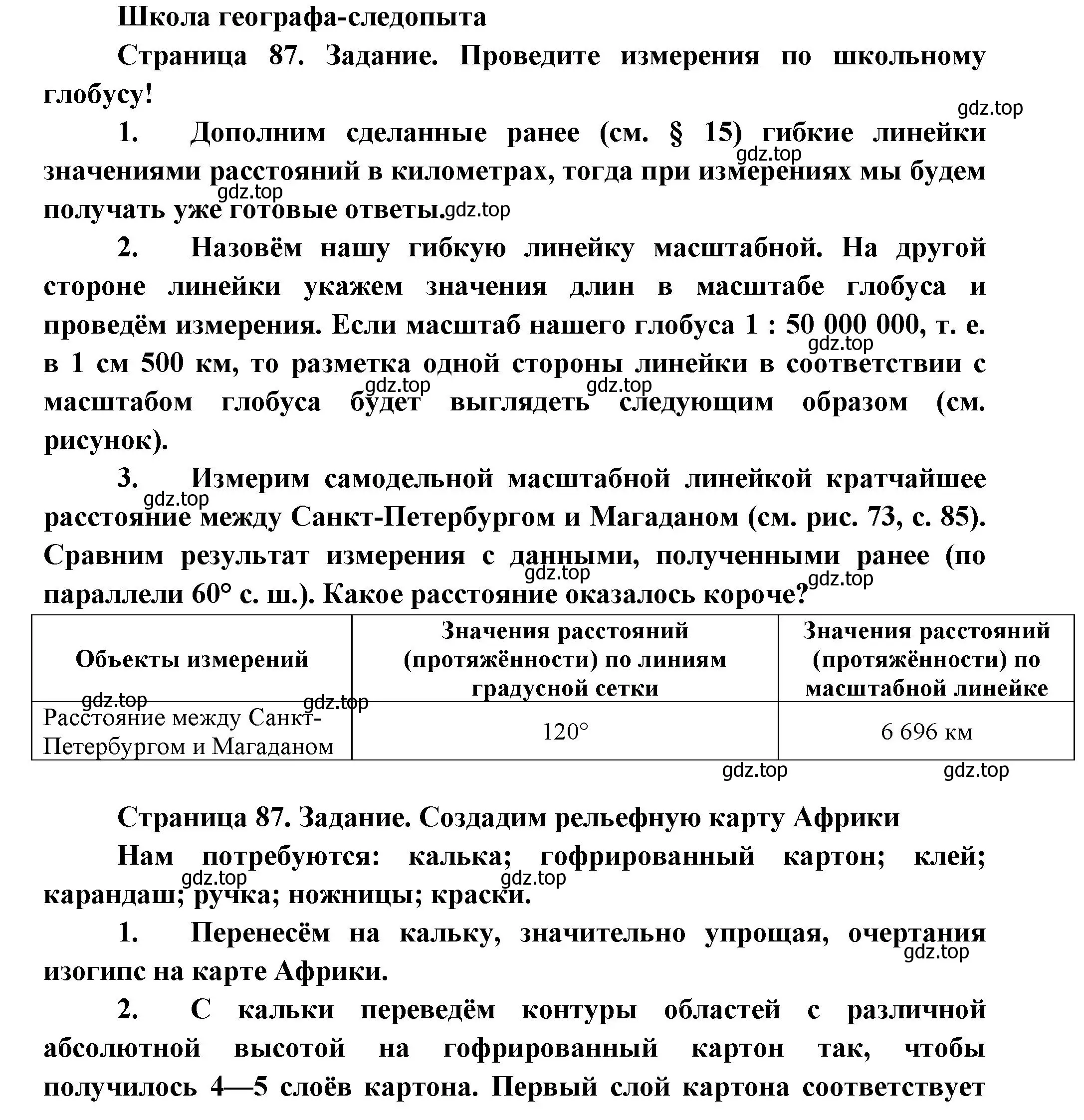 Решение  Школа географа-следопыта (страница 87) гдз по географии 5 класс Летягин, учебник