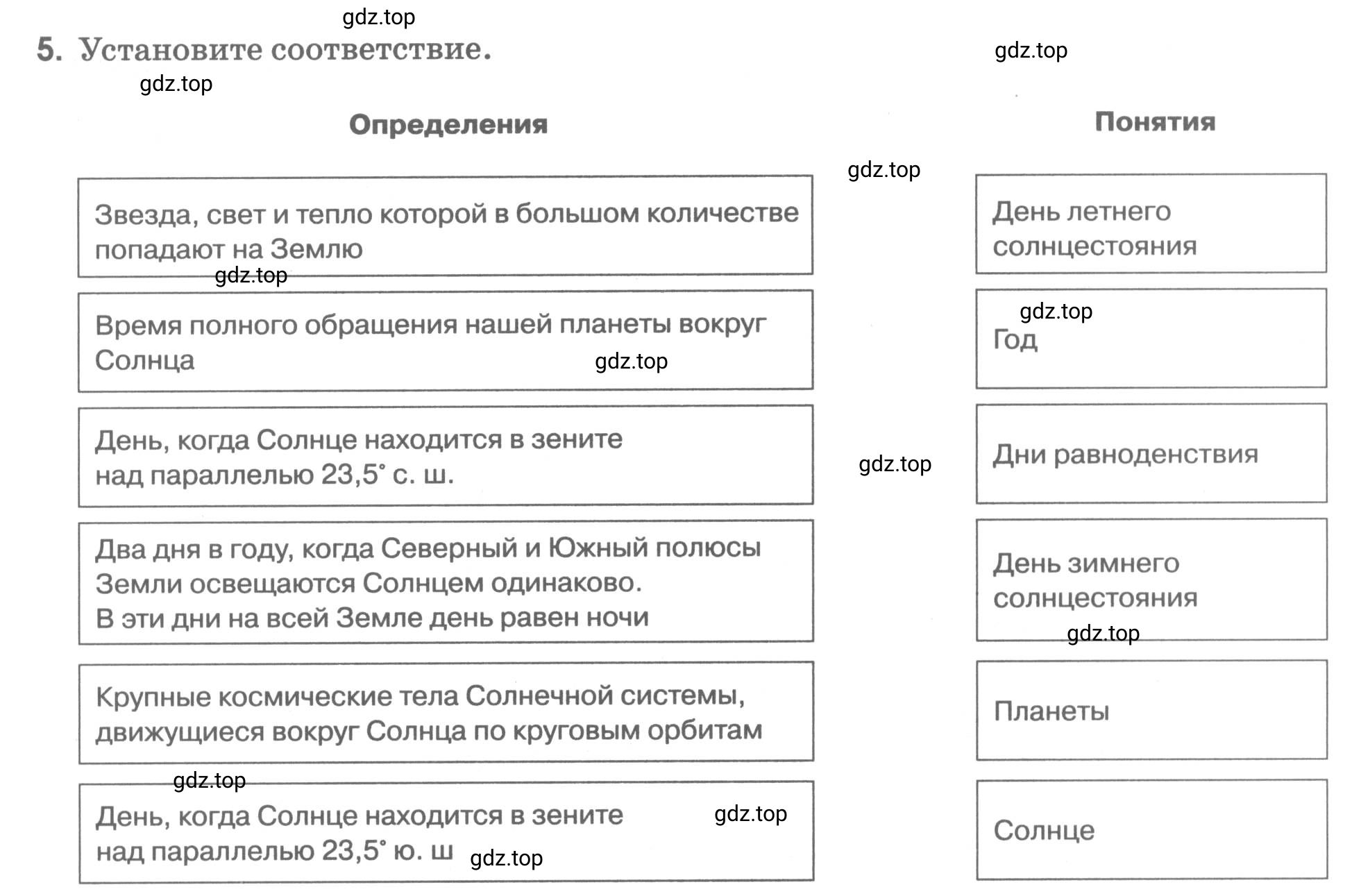 Условие номер 5 (страница 47) гдз по географии 5 класс Румянцев, Ким, рабочая тетрадь