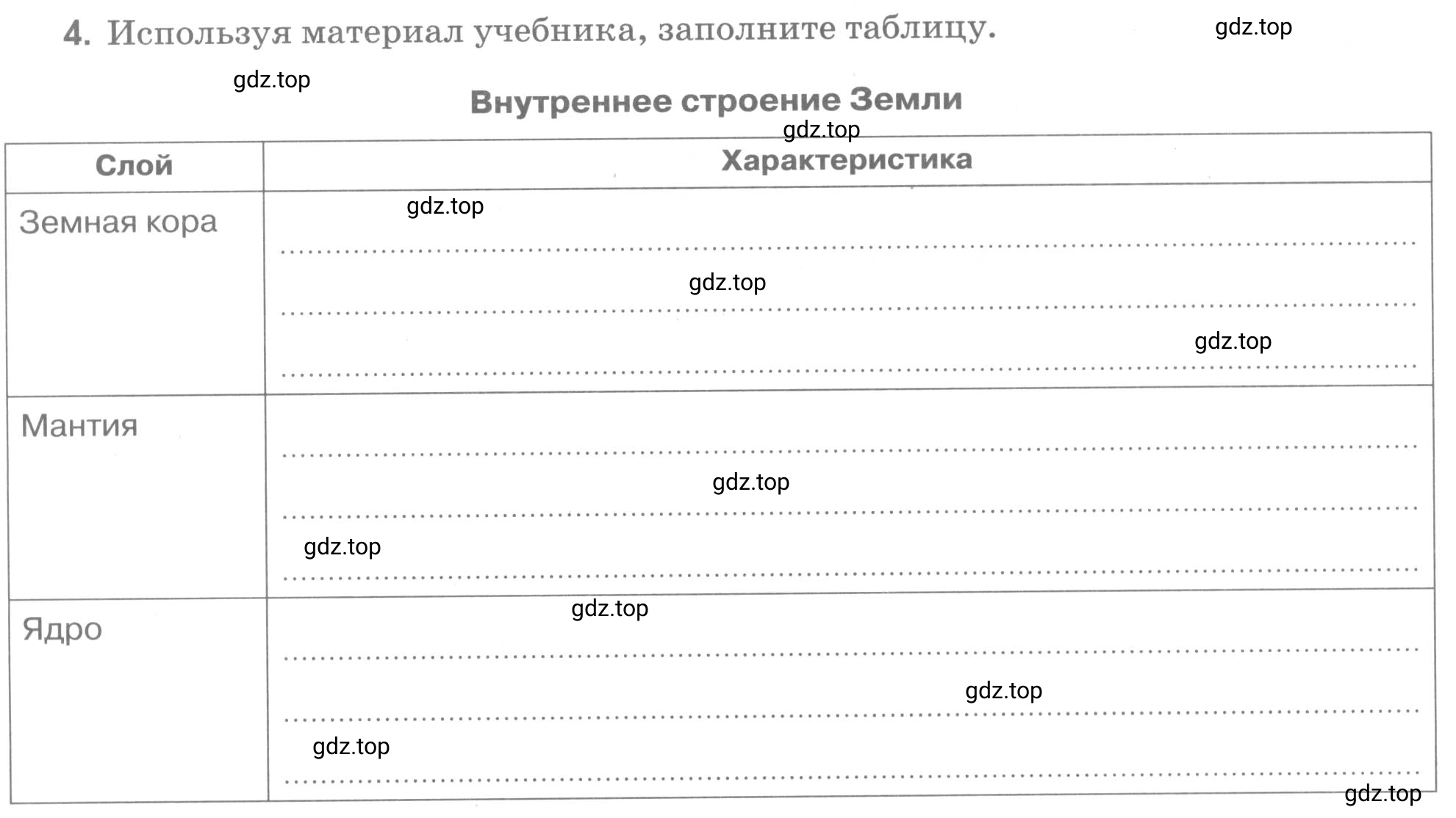 Условие номер 4 (страница 52) гдз по географии 5 класс Румянцев, Ким, рабочая тетрадь