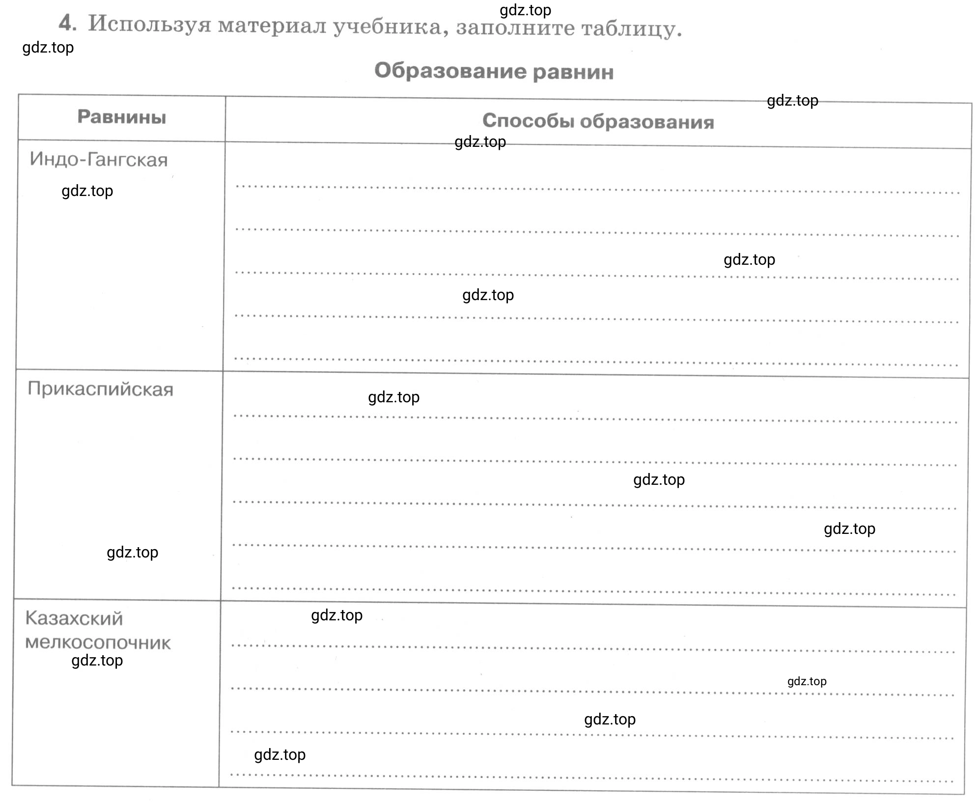 Условие номер 4 (страница 69) гдз по географии 5 класс Румянцев, Ким, рабочая тетрадь