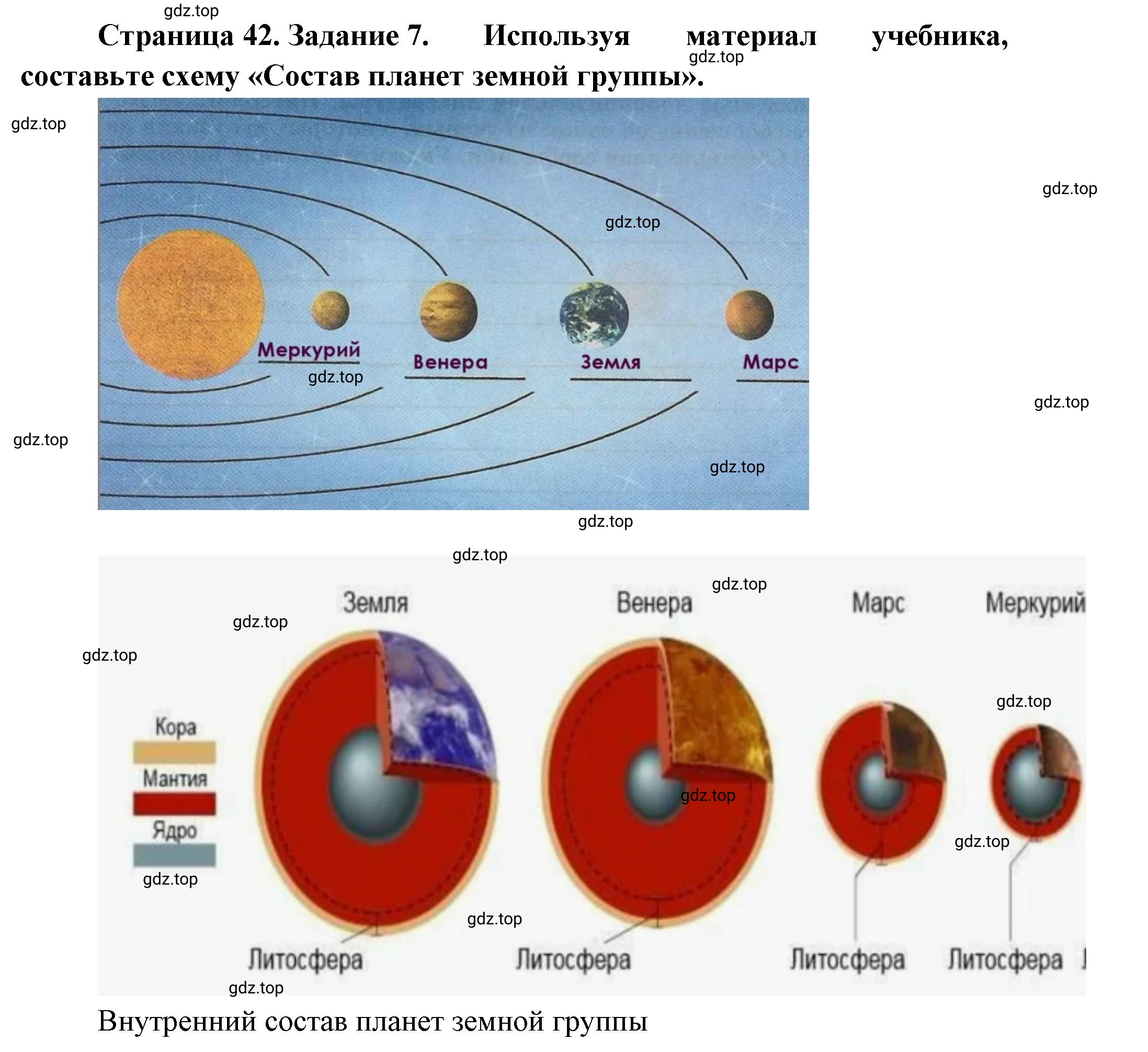 Решение номер 7 (страница 42) гдз по географии 5 класс Румянцев, Ким, рабочая тетрадь