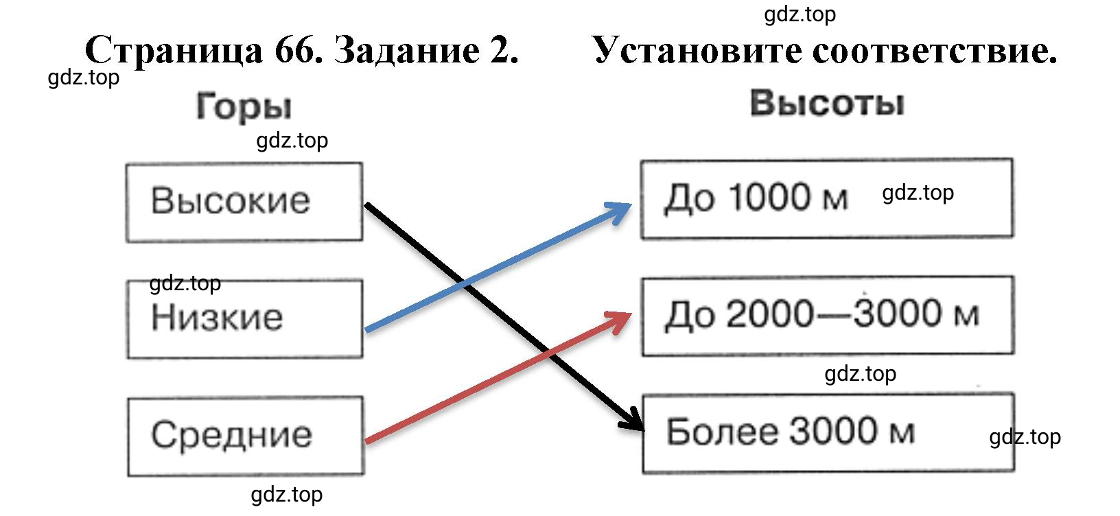 Решение номер 2 (страница 66) гдз по географии 5 класс Румянцев, Ким, рабочая тетрадь