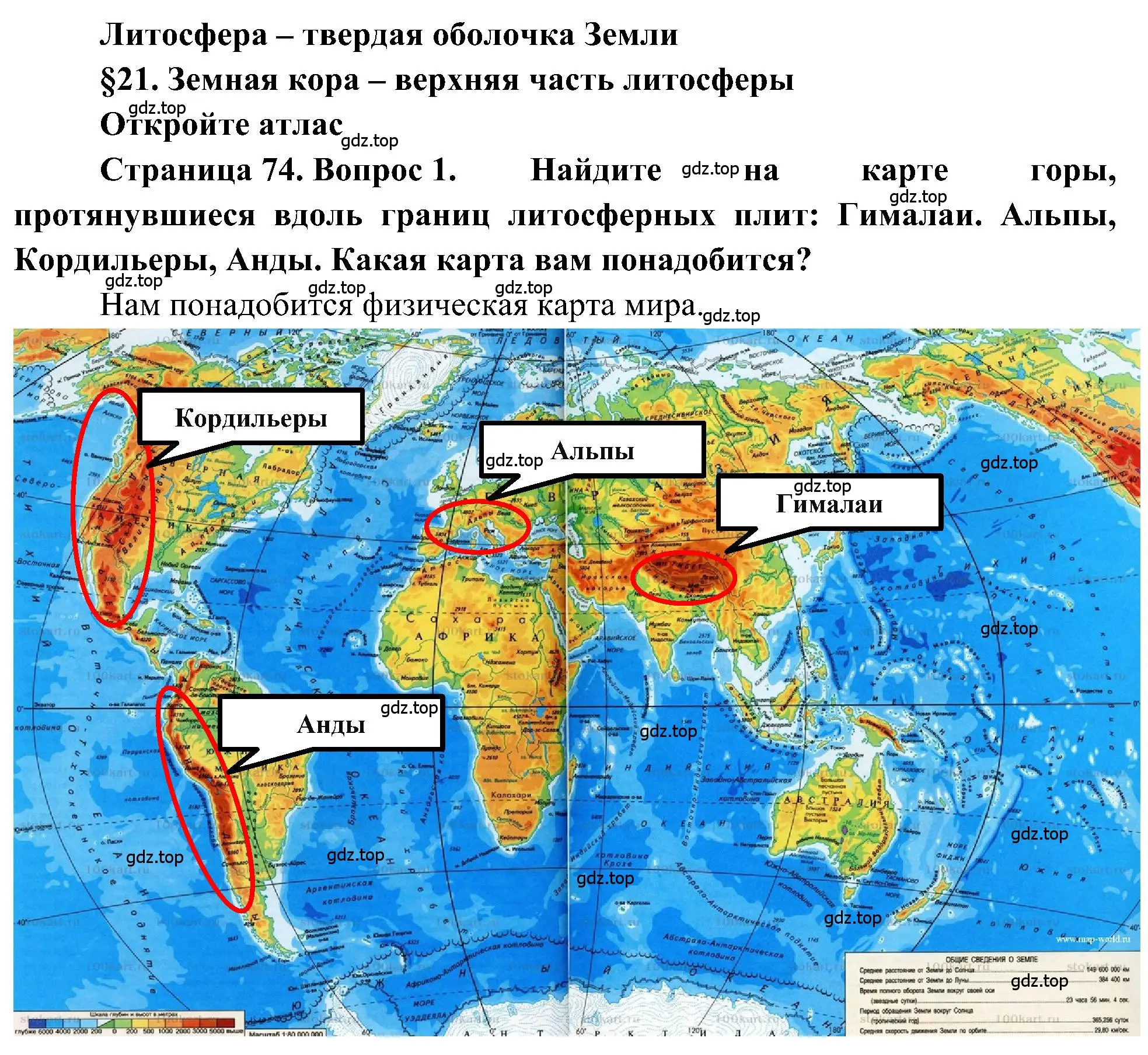 Решение номер 1 (страница 74) гдз по географии 5-6 класс Алексеев, Николина, учебная хрестоматия