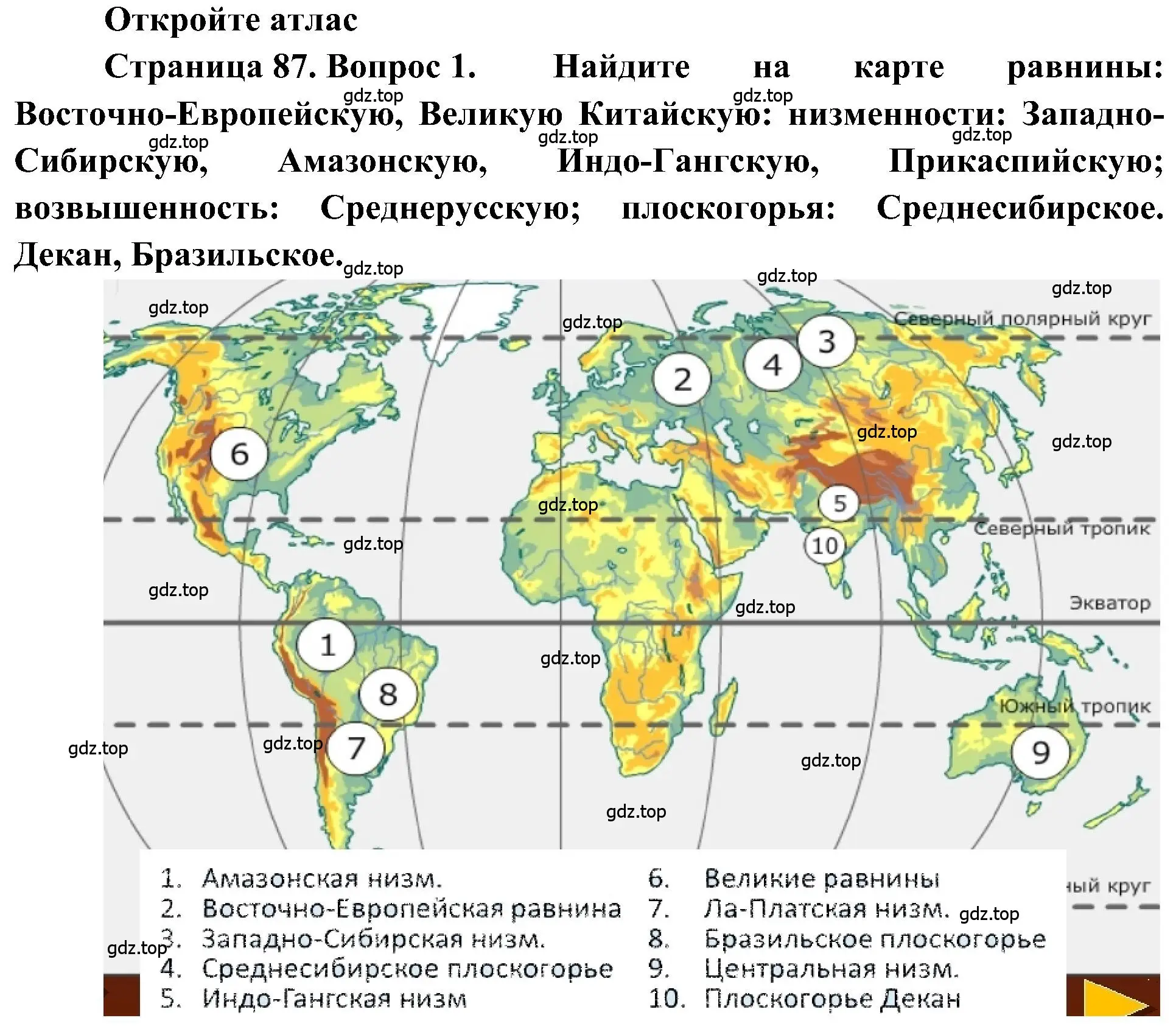 Решение номер 1 (страница 87) гдз по географии 5-6 класс Алексеев, Николина, учебная хрестоматия