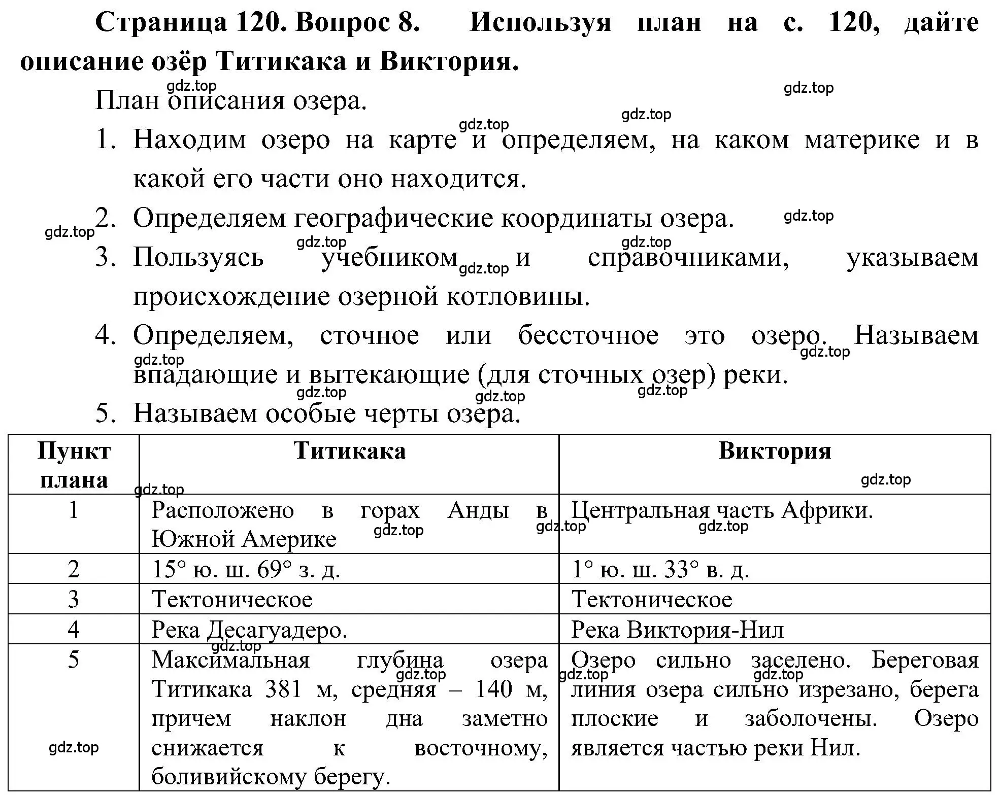 Решение номер 8 (страница 120) гдз по географии 5-6 класс Алексеев, Николина, учебная хрестоматия