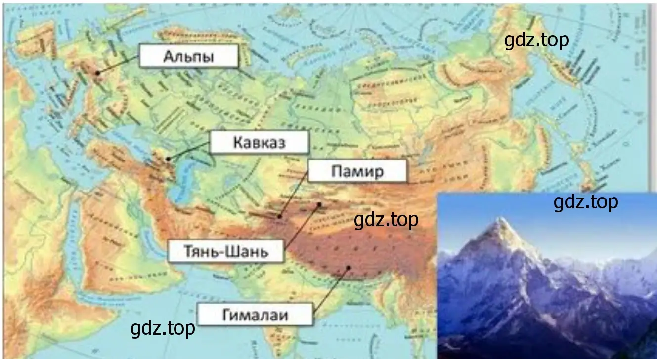 Горы на каком материке, в какой его части и в какой стране они находятся.