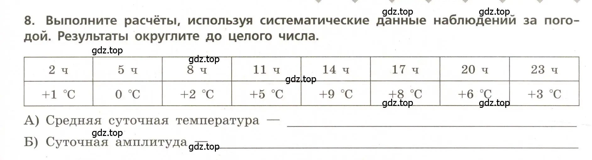 Условие номер 8 (страница 39) гдз по географии 5-6 класс Бондарева, Шидловский, проверочные работы