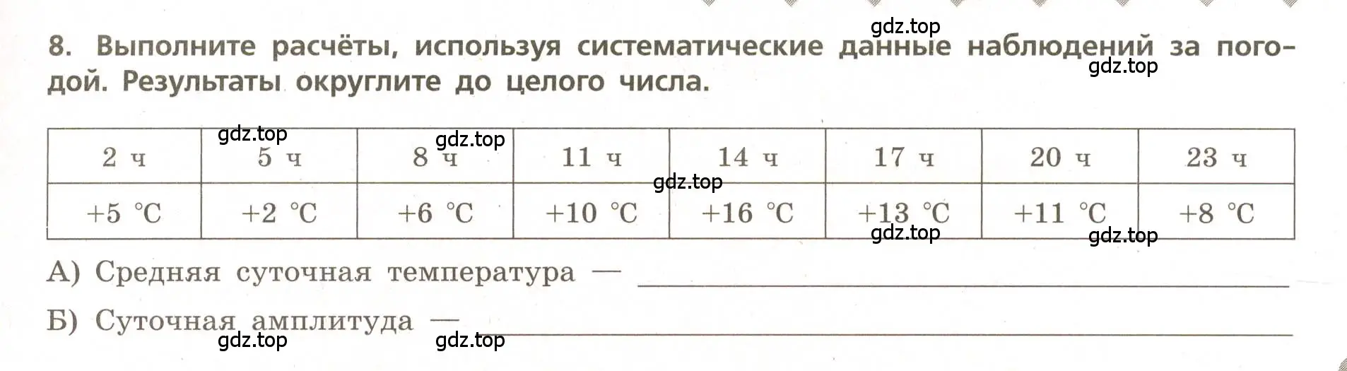 Условие номер 8 (страница 41) гдз по географии 5-6 класс Бондарева, Шидловский, проверочные работы