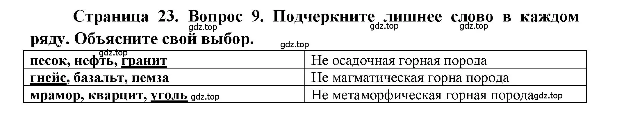 Решение номер 9 (страница 23) гдз по географии 5-6 класс Бондарева, Шидловский, проверочные работы