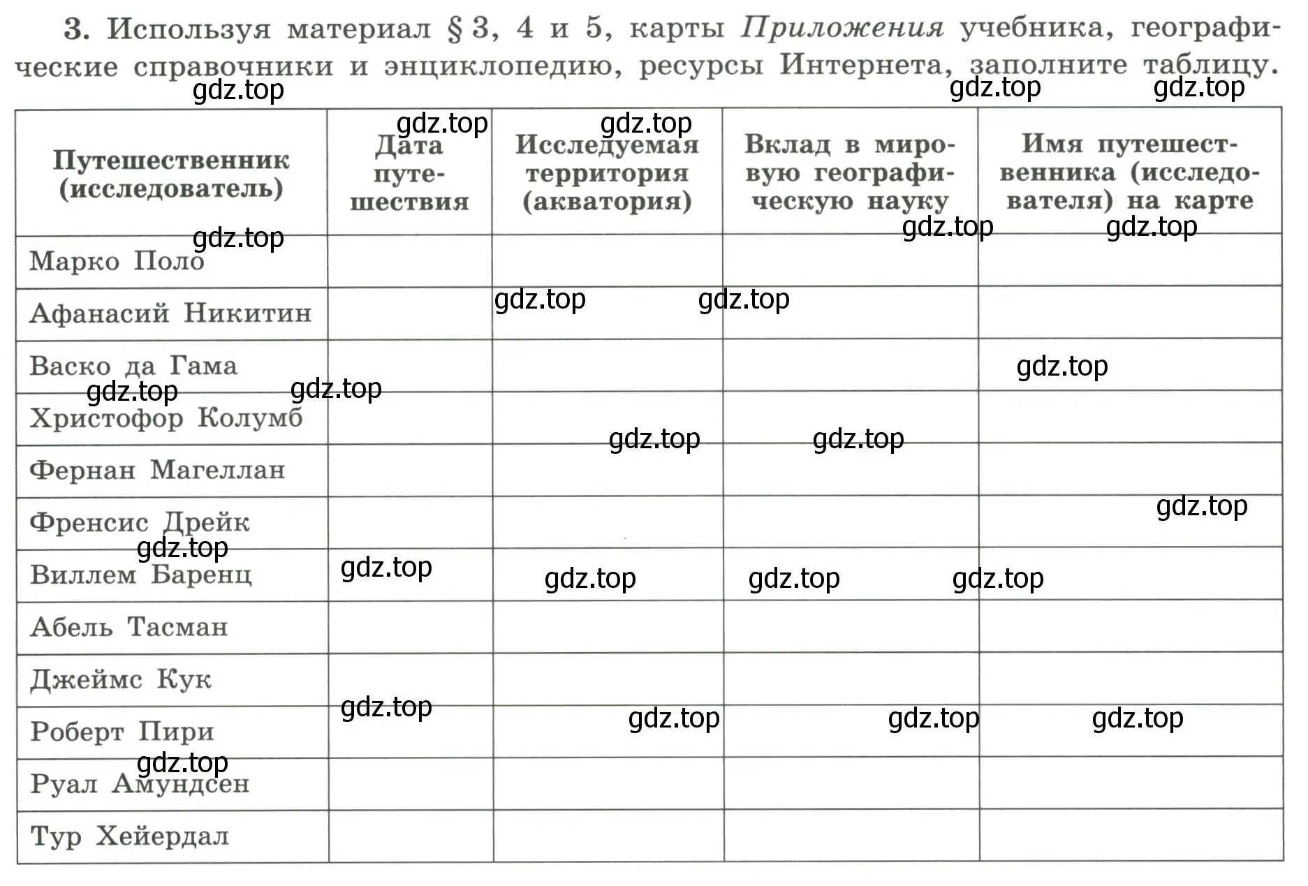 Условие номер 3 (страница 7) гдз по географии 5-6 класс Николина, мой тренажёр