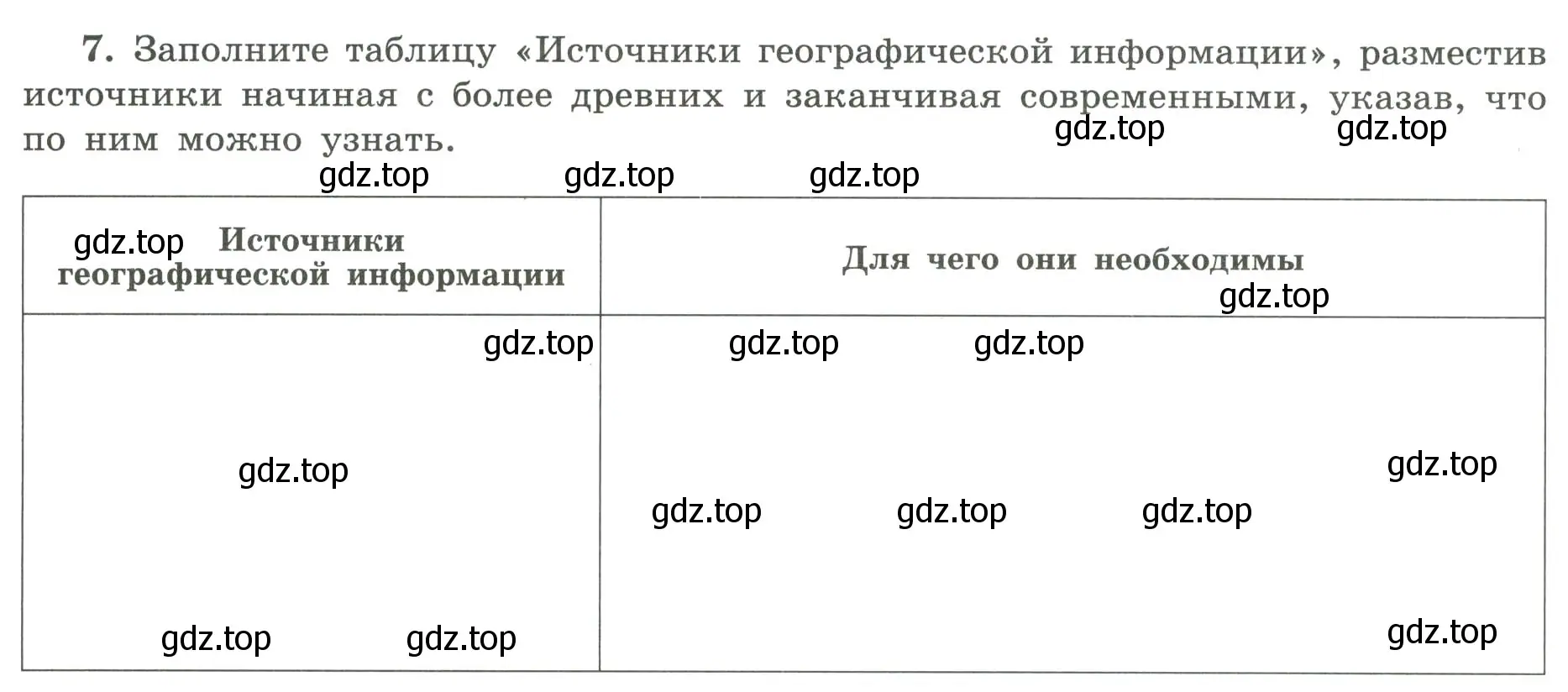 Условие номер 7 (страница 8) гдз по географии 5-6 класс Николина, мой тренажёр