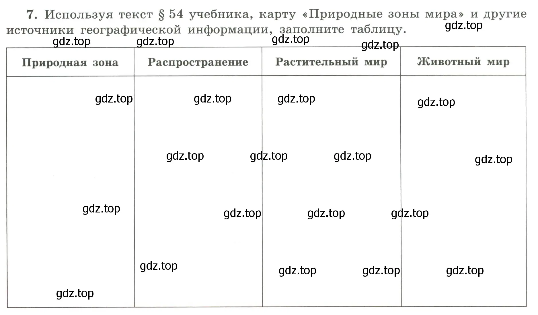 Условие номер 7 (страница 72) гдз по географии 5-6 класс Николина, мой тренажёр