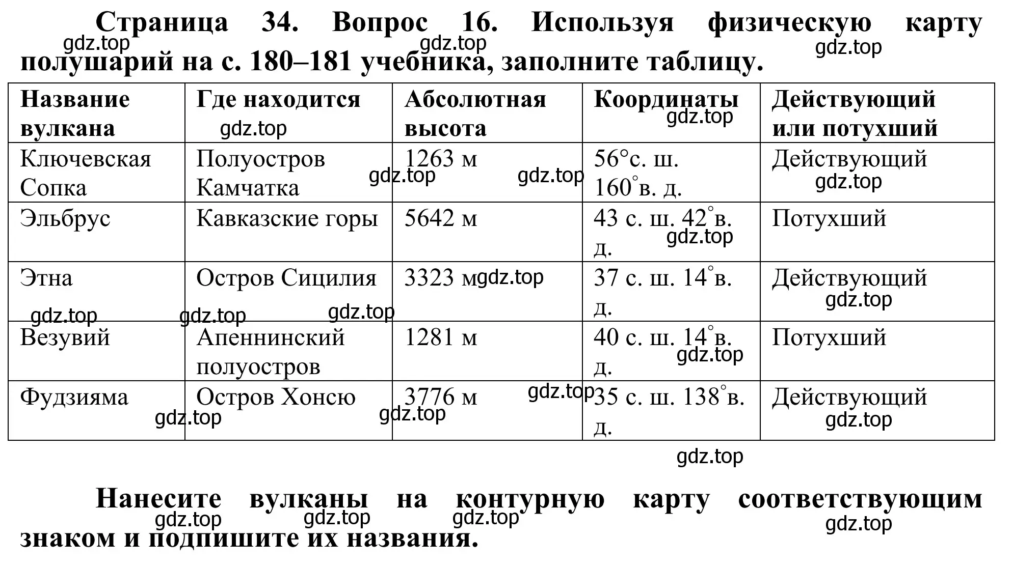 Решение номер 16 (страница 34) гдз по географии 5-6 класс Николина, мой тренажёр