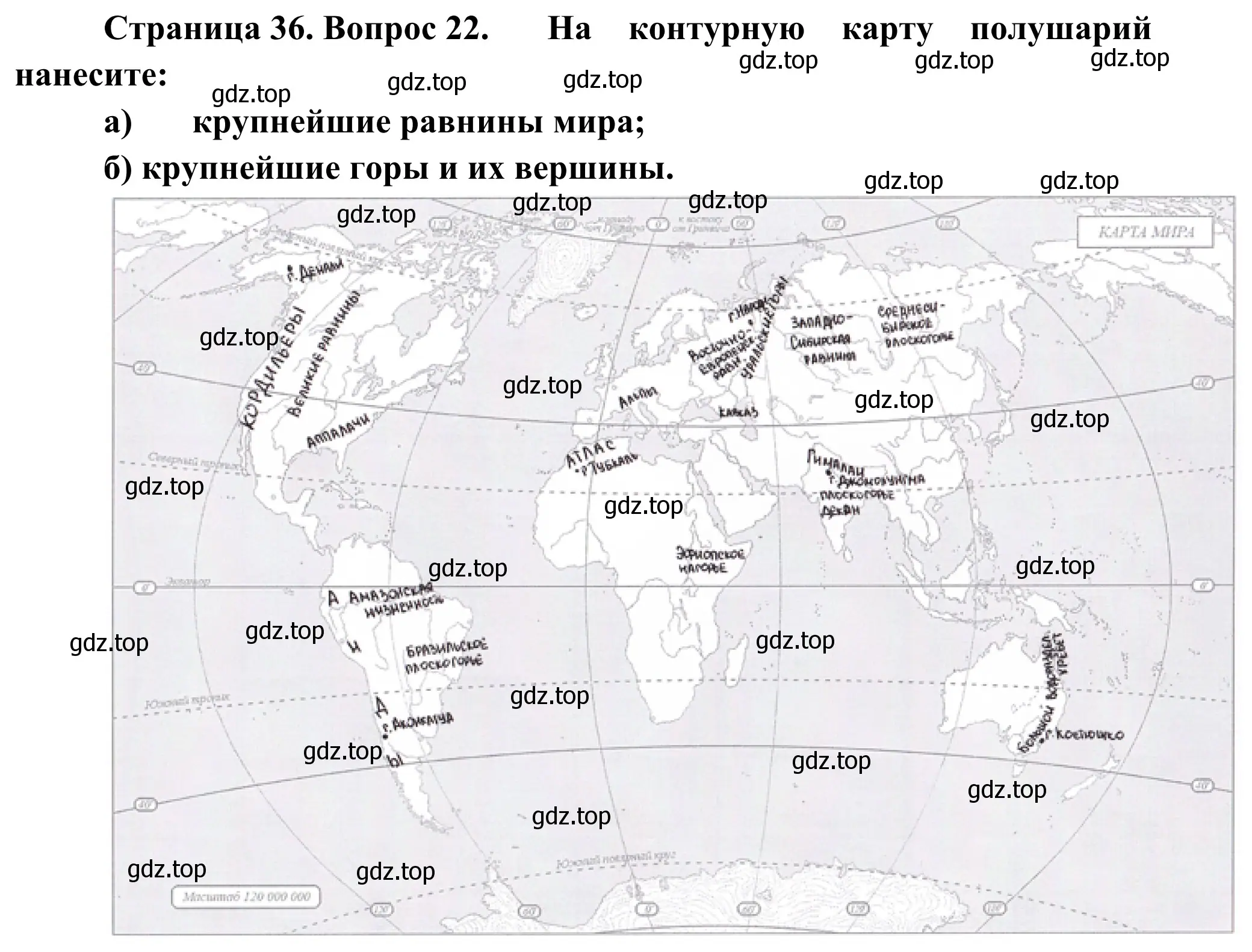 Решение номер 22 (страница 36) гдз по географии 5-6 класс Николина, мой тренажёр