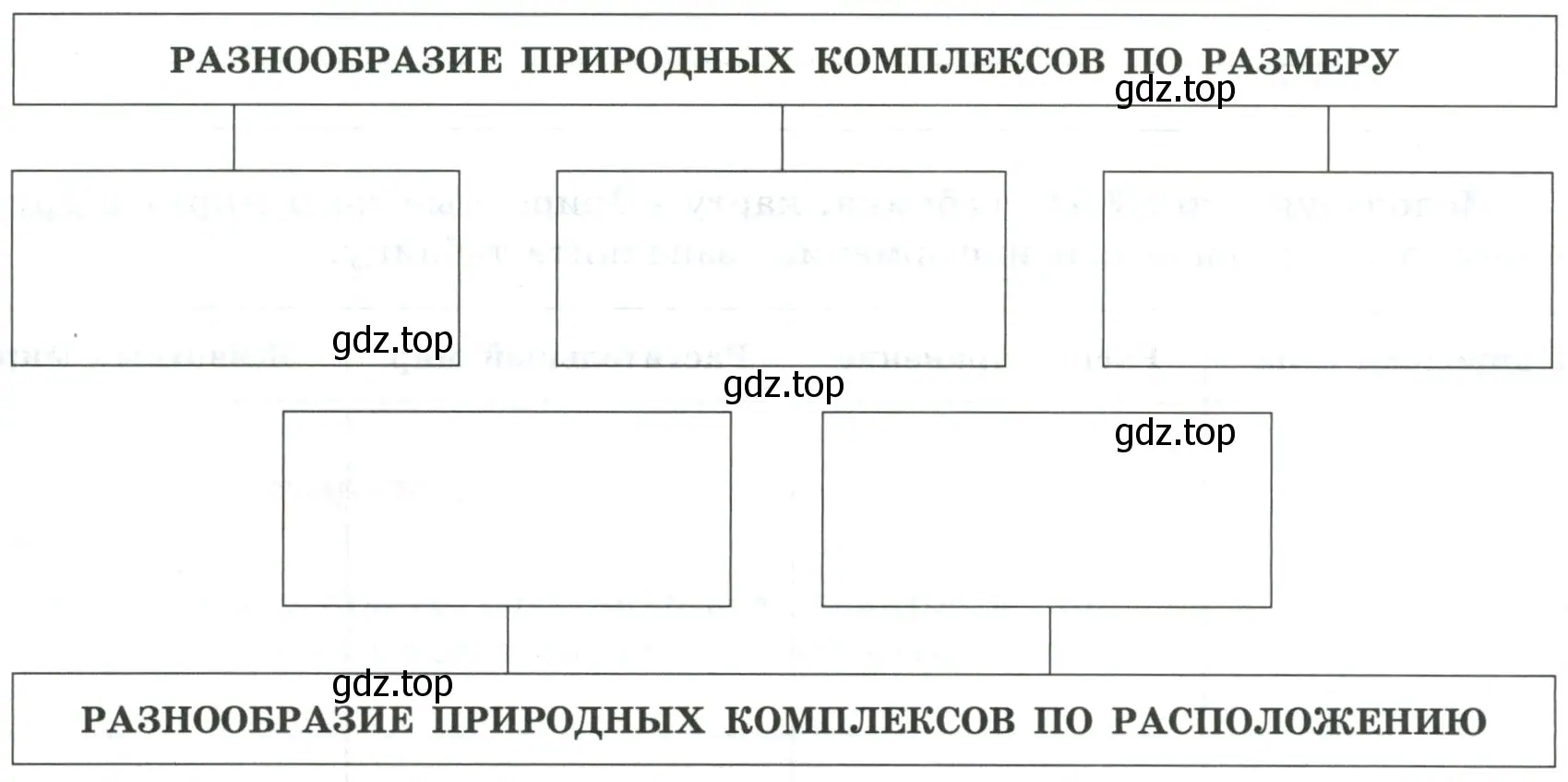 Заполнить схему «Разнообразие природных комплексов» примерами