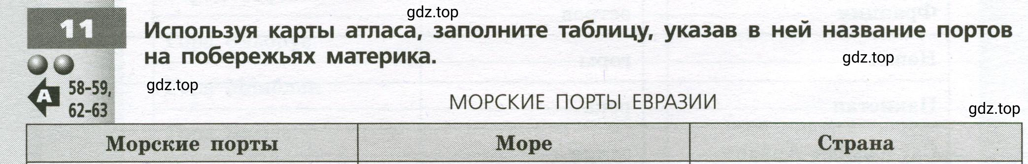 Условие номер 11 (страница 86) гдз по географии 7 класс Мишняева, Котляр, тетрадь-тренажёр