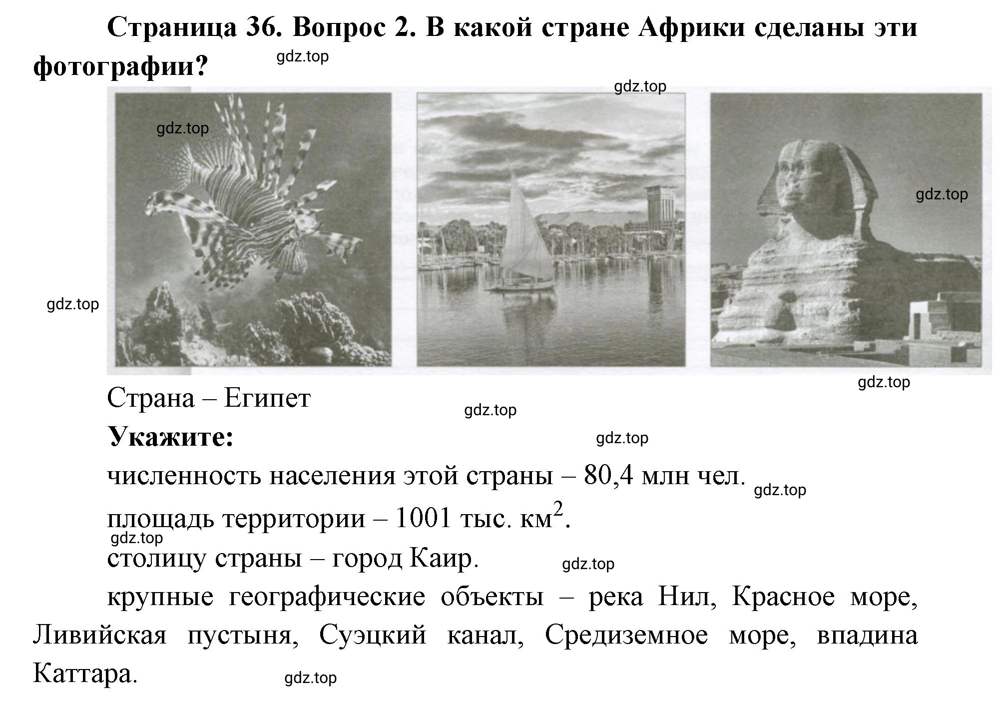 Решение номер 2 (страница 36) гдз по географии 7 класс Мишняева, Котляр, тетрадь-тренажёр