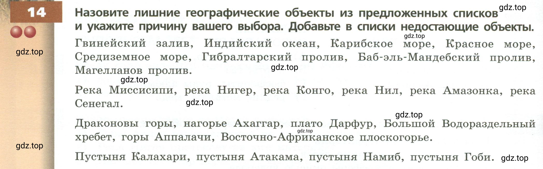 Условие номер 14 (страница 102) гдз по географии 7 класс Кузнецов, Савельева, учебник