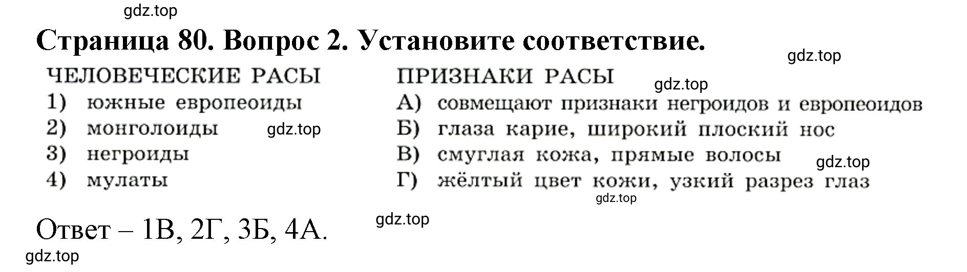 Решение номер 2 (страница 80) гдз по географии 7 класс Кузнецов, Савельева, учебник