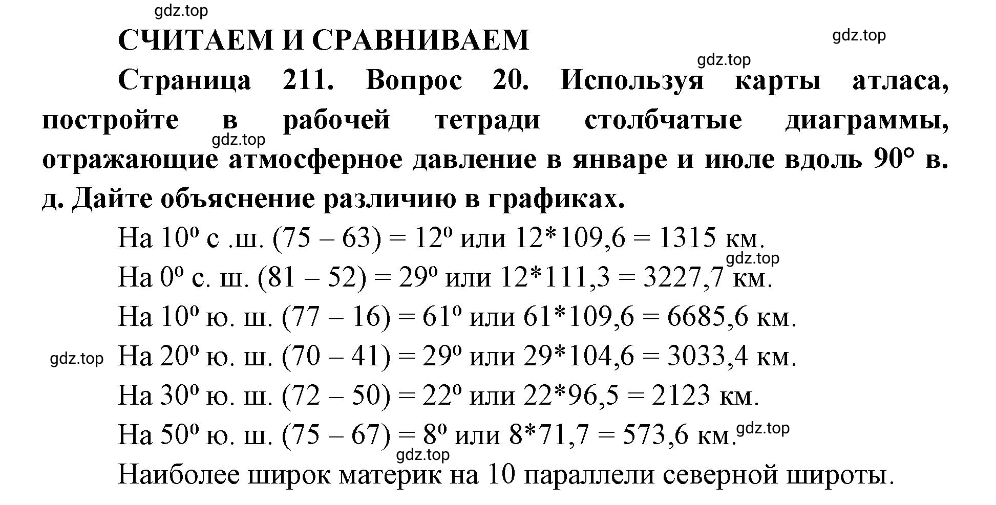 Решение номер 20 (страница 211) гдз по географии 7 класс Кузнецов, Савельева, учебник