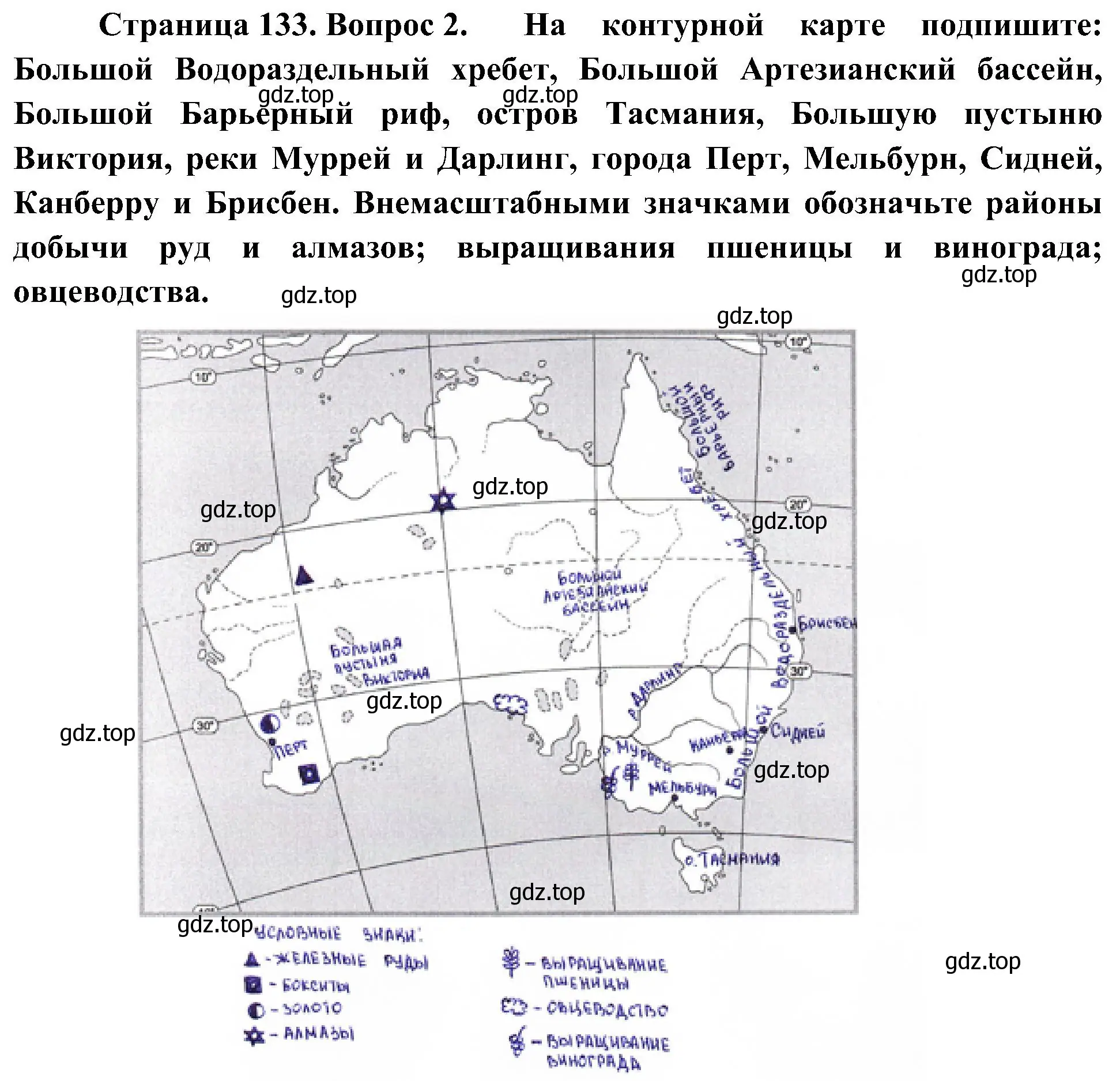 Решение номер 2 (страница 133) гдз по географии 7 класс Алексеев, Николина, учебник