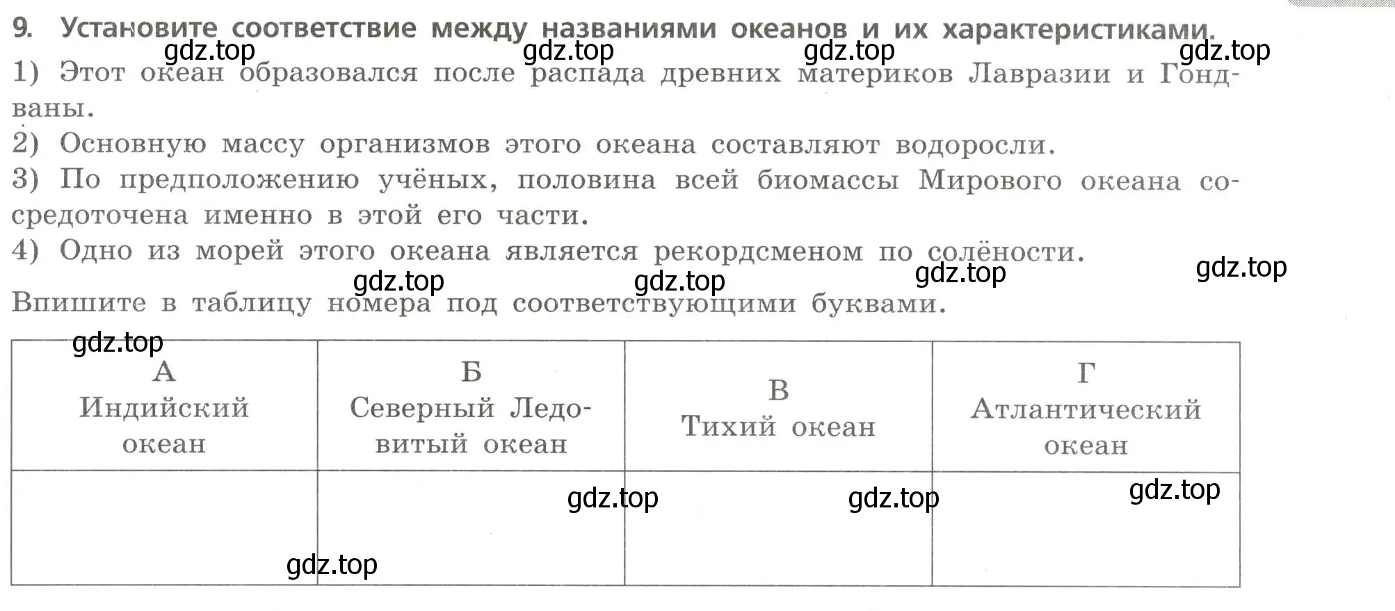 Условие номер 9 (страница 25) гдз по географии 7 класс Бондарева, Шидловский, проверочные работы