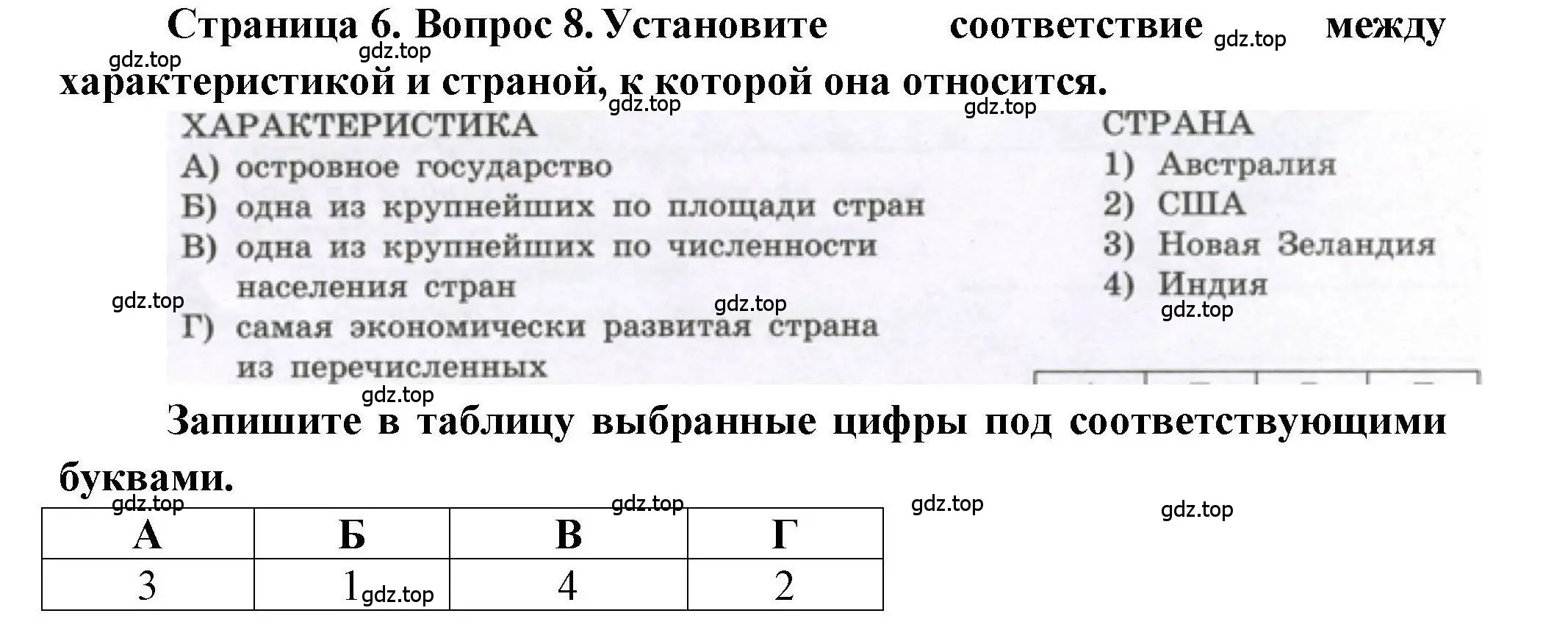 Решение номер 8 (страница 6) гдз по географии 7 класс Бондарева, Шидловский, проверочные работы