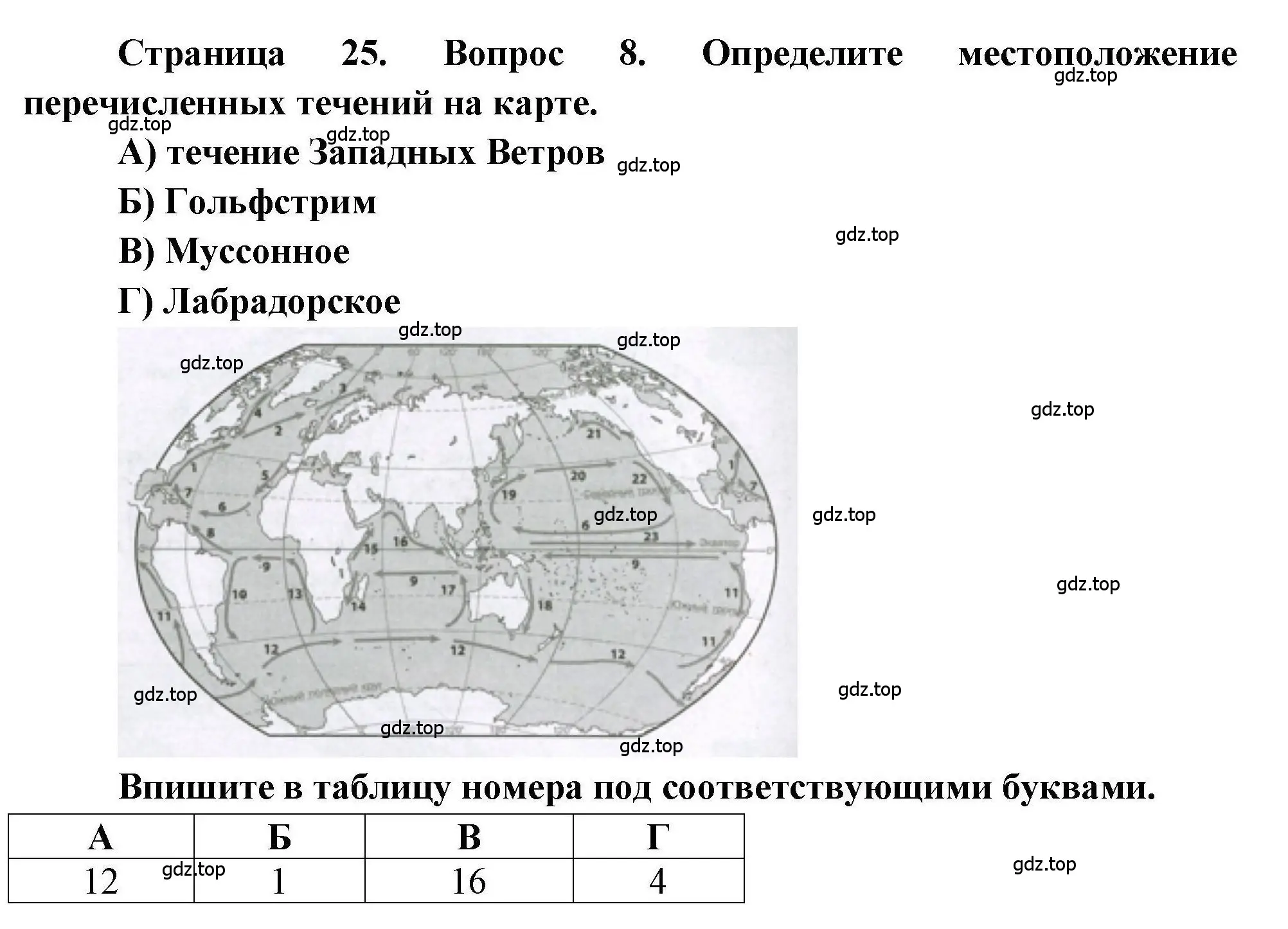 Решение номер 8 (страница 25) гдз по географии 7 класс Бондарева, Шидловский, проверочные работы