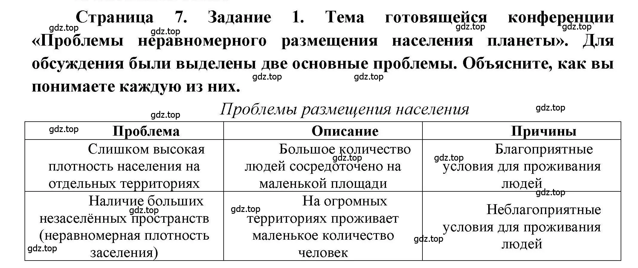 Решение номер 1 (страница 7) гдз по географии 7 класс Дубинина, практические работы