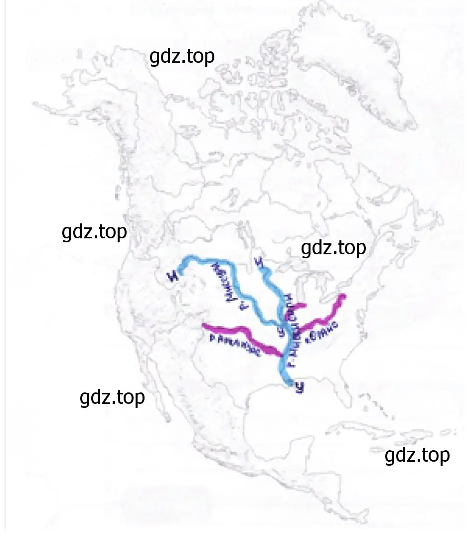 Северная Америка: русла рек Миссисипи и Миссури