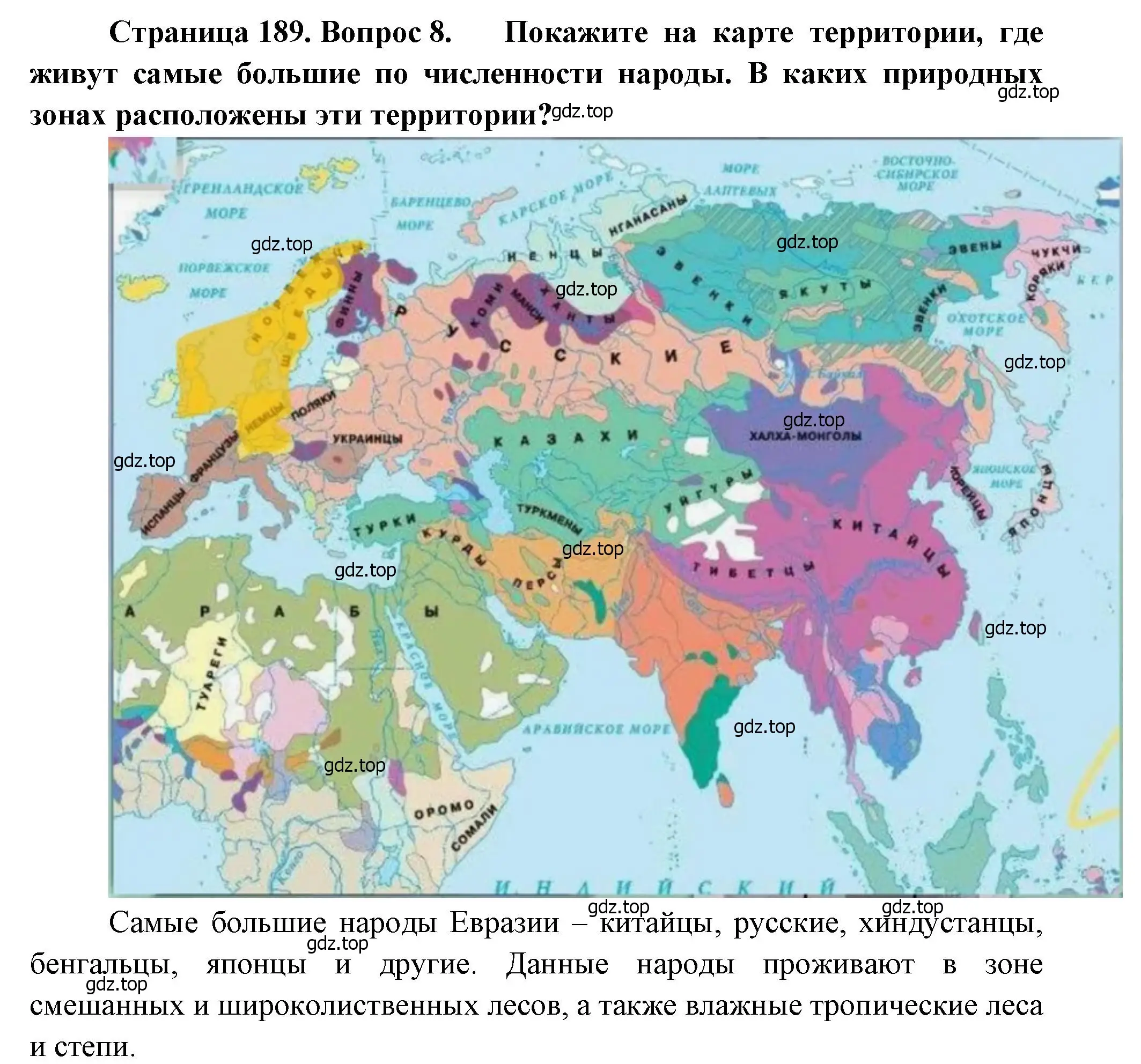 Решение номер 8 (страница 189) гдз по географии 7 класс Душина, Смоктунович, учебник