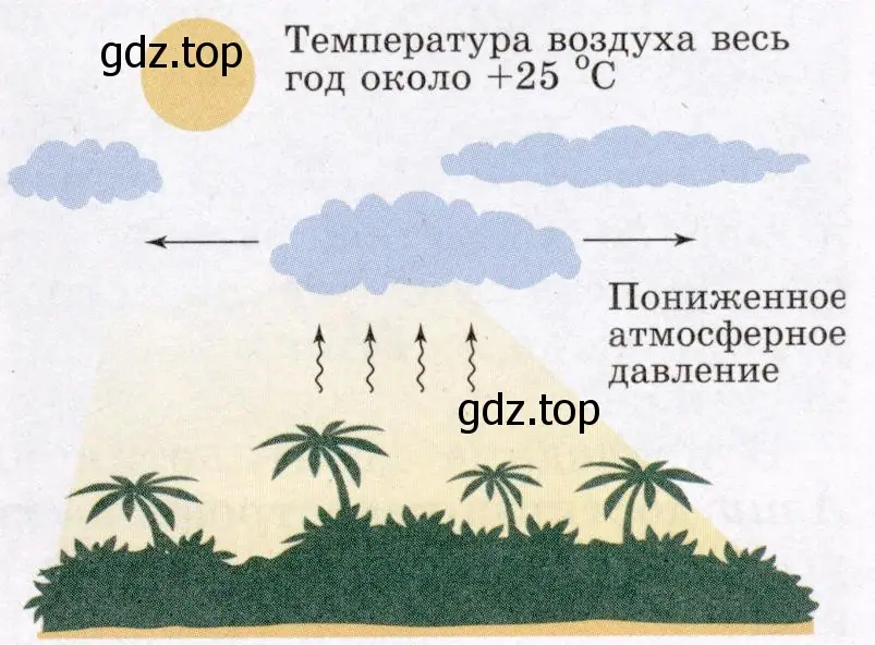 Почему в пределах экваториального пояса, круглый год высокая температура воздуха, весь год пониженное атмосферное давление