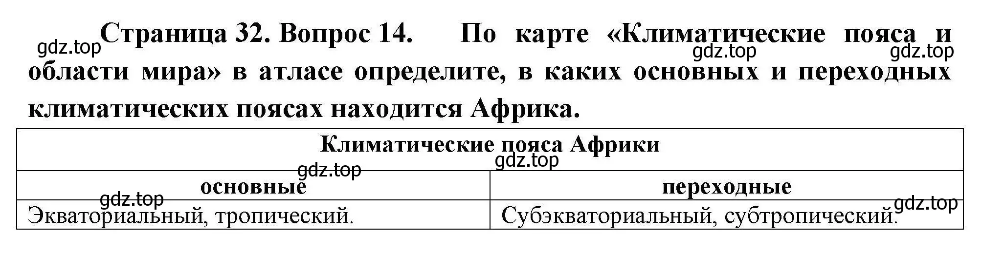 Решение номер 14 (страница 32) гдз по географии 7 класс Николина, мой тренажёр