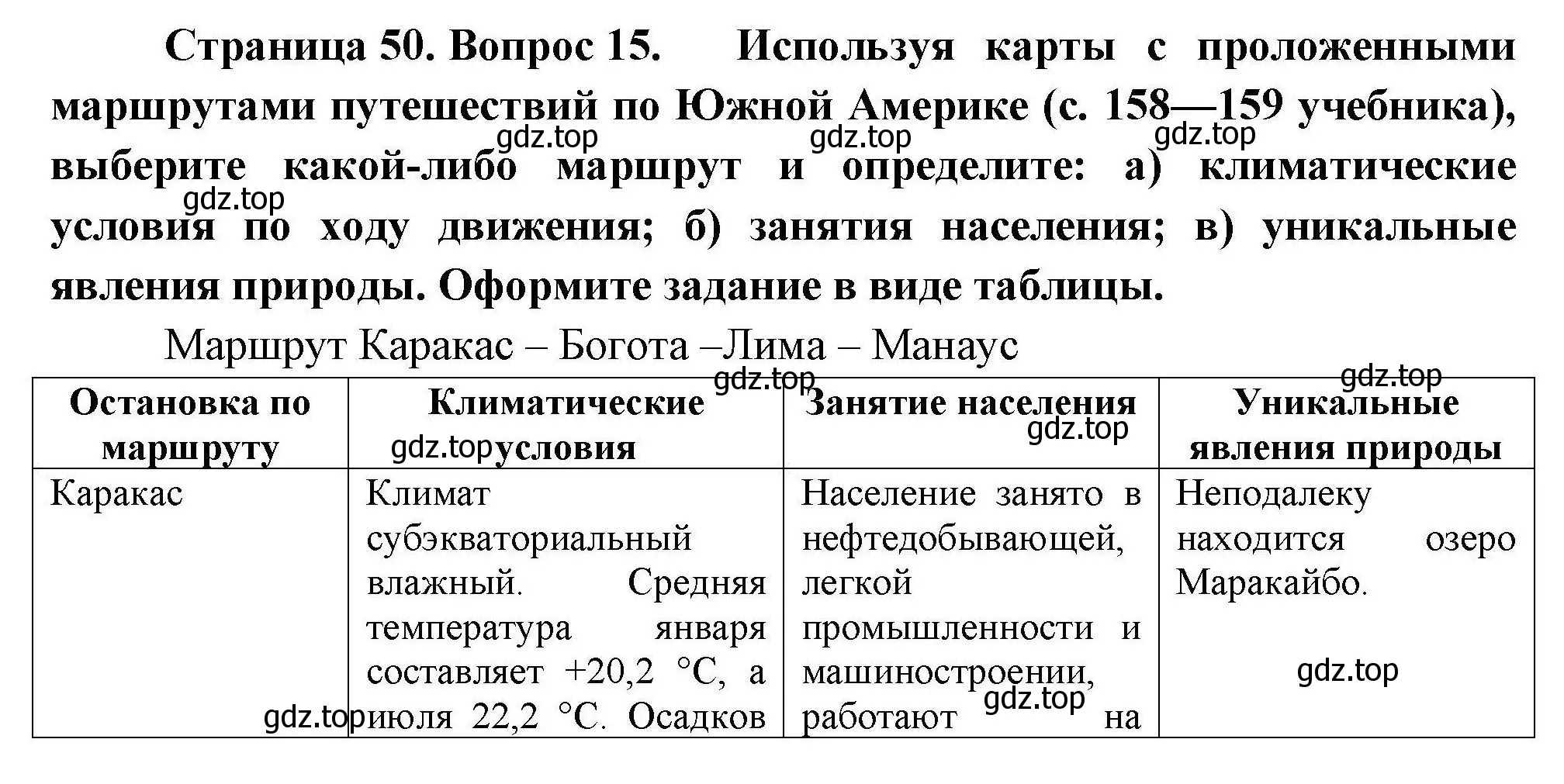 Решение номер 15 (страница 50) гдз по географии 7 класс Николина, мой тренажёр