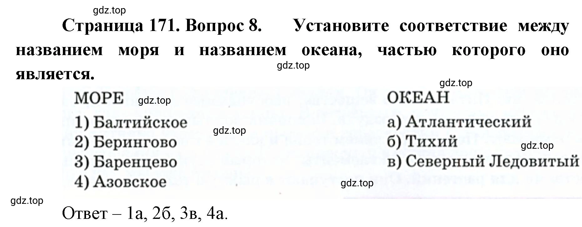 Решение номер 8 (страница 171) гдз по географии 8 класс Домогацких, Алексеевский, учебник