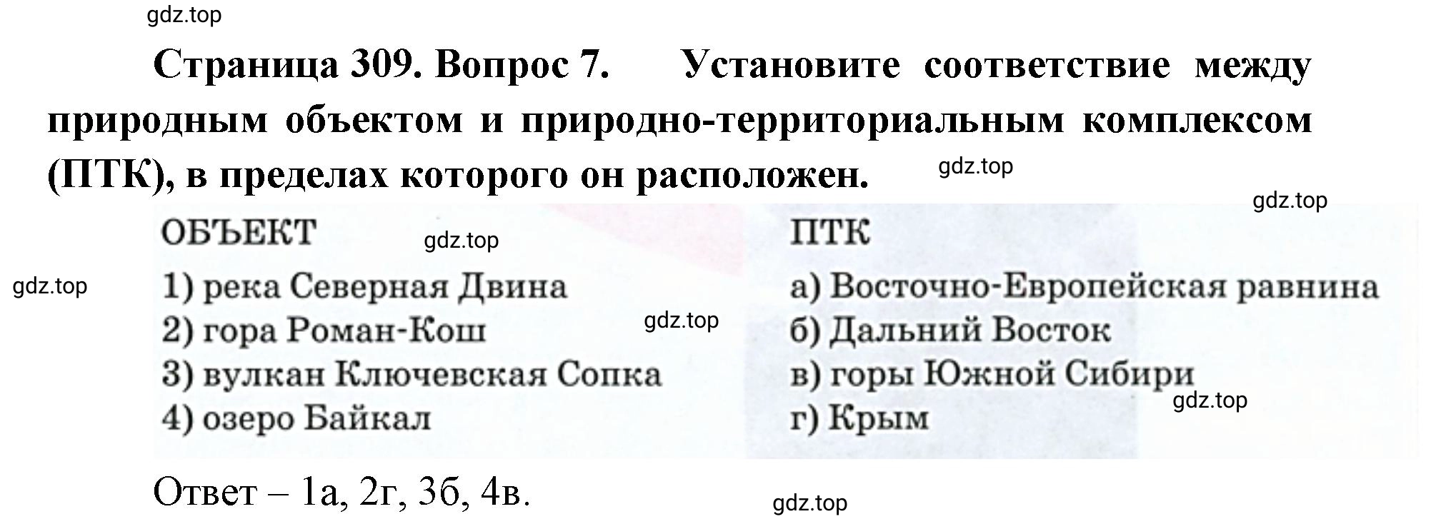 Решение номер 7 (страница 309) гдз по географии 8 класс Домогацких, Алексеевский, учебник