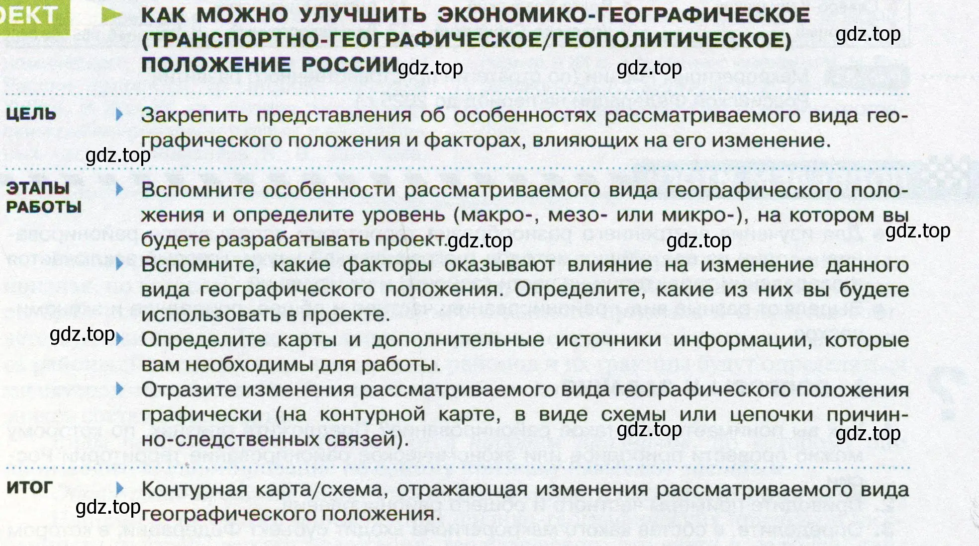 Условие  Проект (страница 56) гдз по географии 8 класс Пятунин, Таможняя, учебник