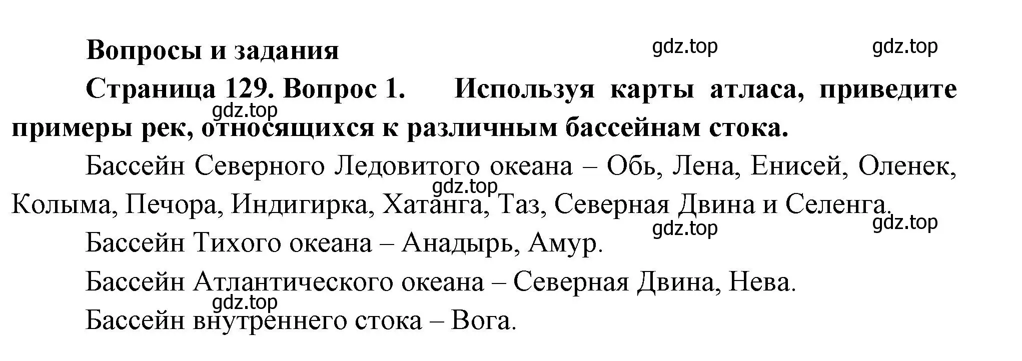 Решение номер 1 (страница 129) гдз по географии 8 класс Пятунин, Таможняя, учебник