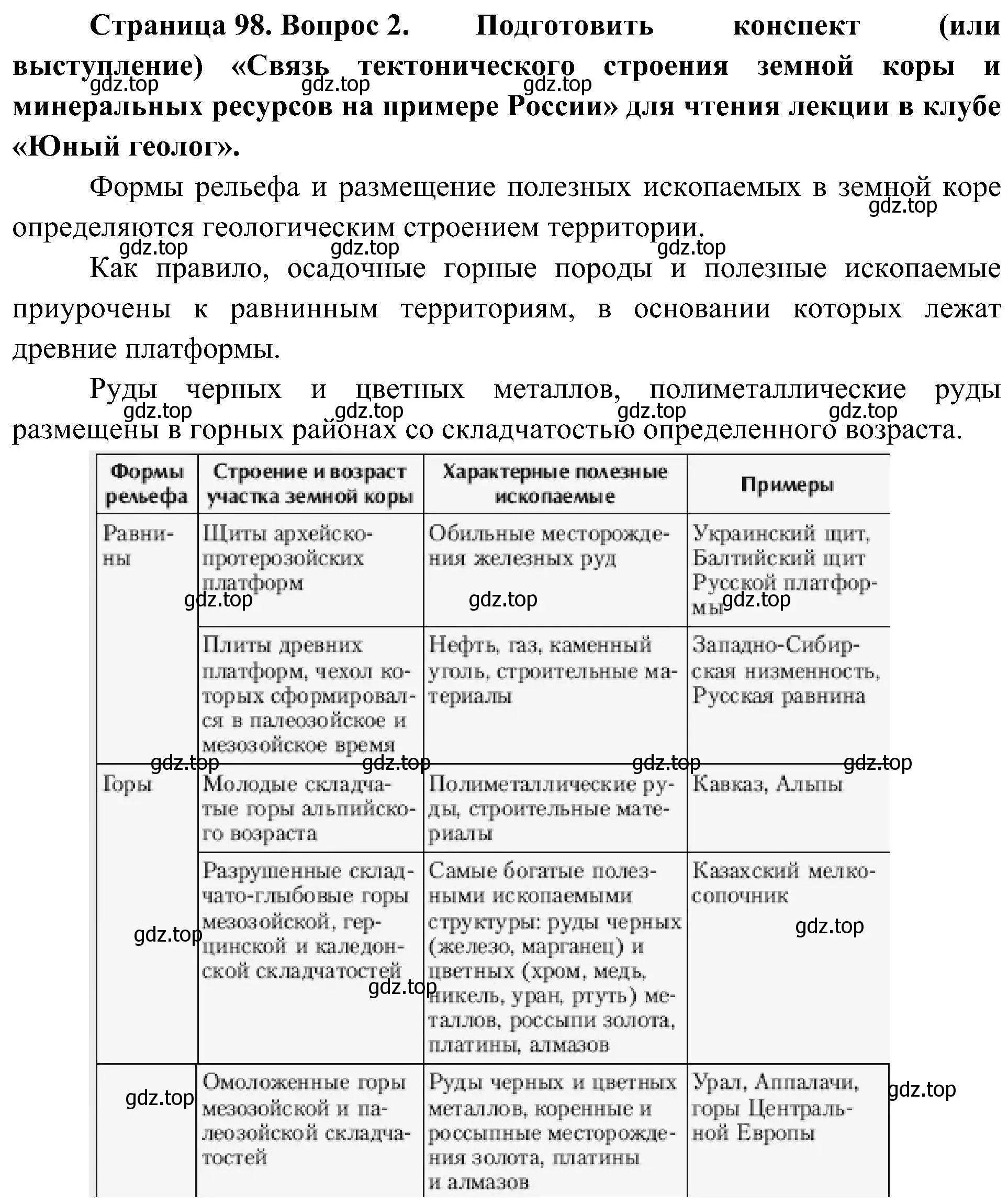 Решение номер 2 (страница 98) гдз по географии 8 класс Алексеев, Николина, учебник